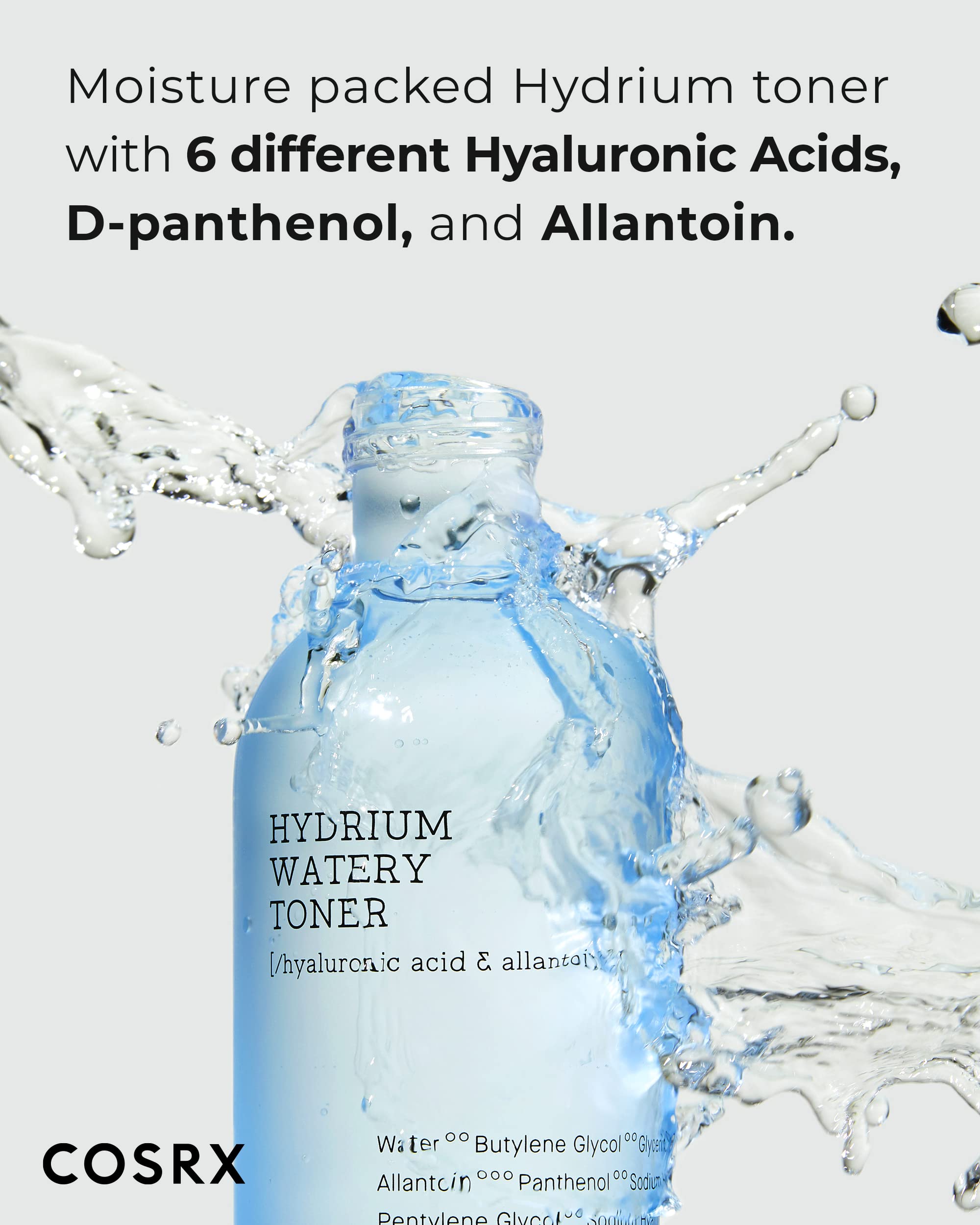 Cosrx Hydrium Watery Toner, 280Ml / 9.46 Fl.Oz | Moisturizing Korean Toner | Hyaluronic Acid, Allantoin, Panthenol | Korean Skin