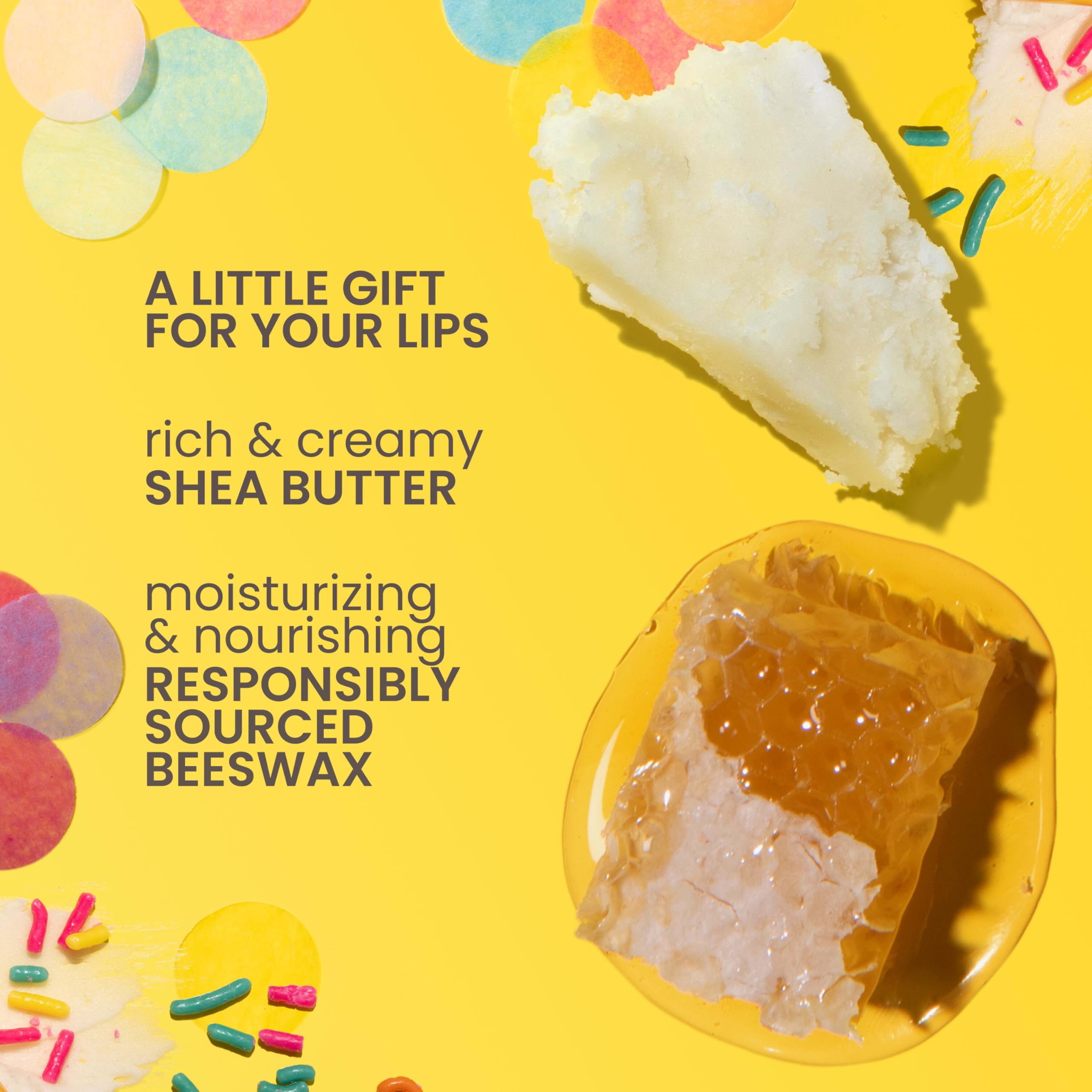 Burt's Bees Birthday Cake Lip Balm, Tint-Free, Natural Origin Lip Care, 1 Tube, 0.15 oz.
