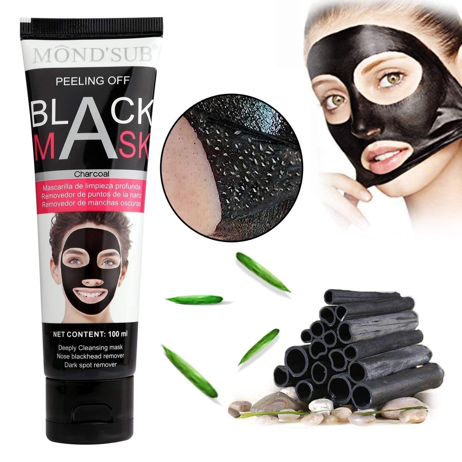 MondSub Peel Off Black Charcoal Mask With Volcanic Soil For Removal Of Blackhead, Acne Treatment & Oil Control  100Ml
