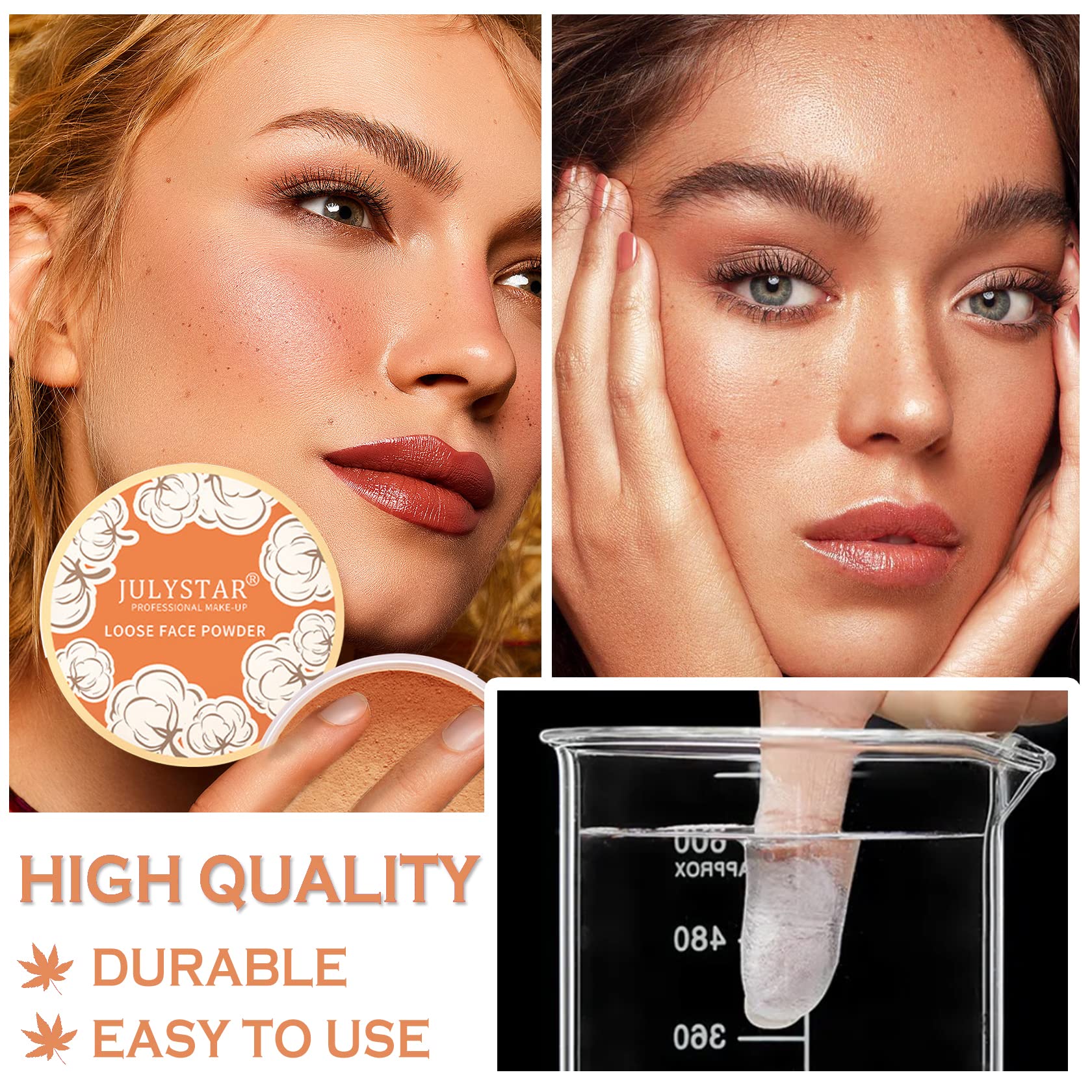 Pink Setting Loose Face Powder Matte Setting Powder Oil Control Minimizes Pores Long Lasting Waterproof Setting Powder Makeup Ki