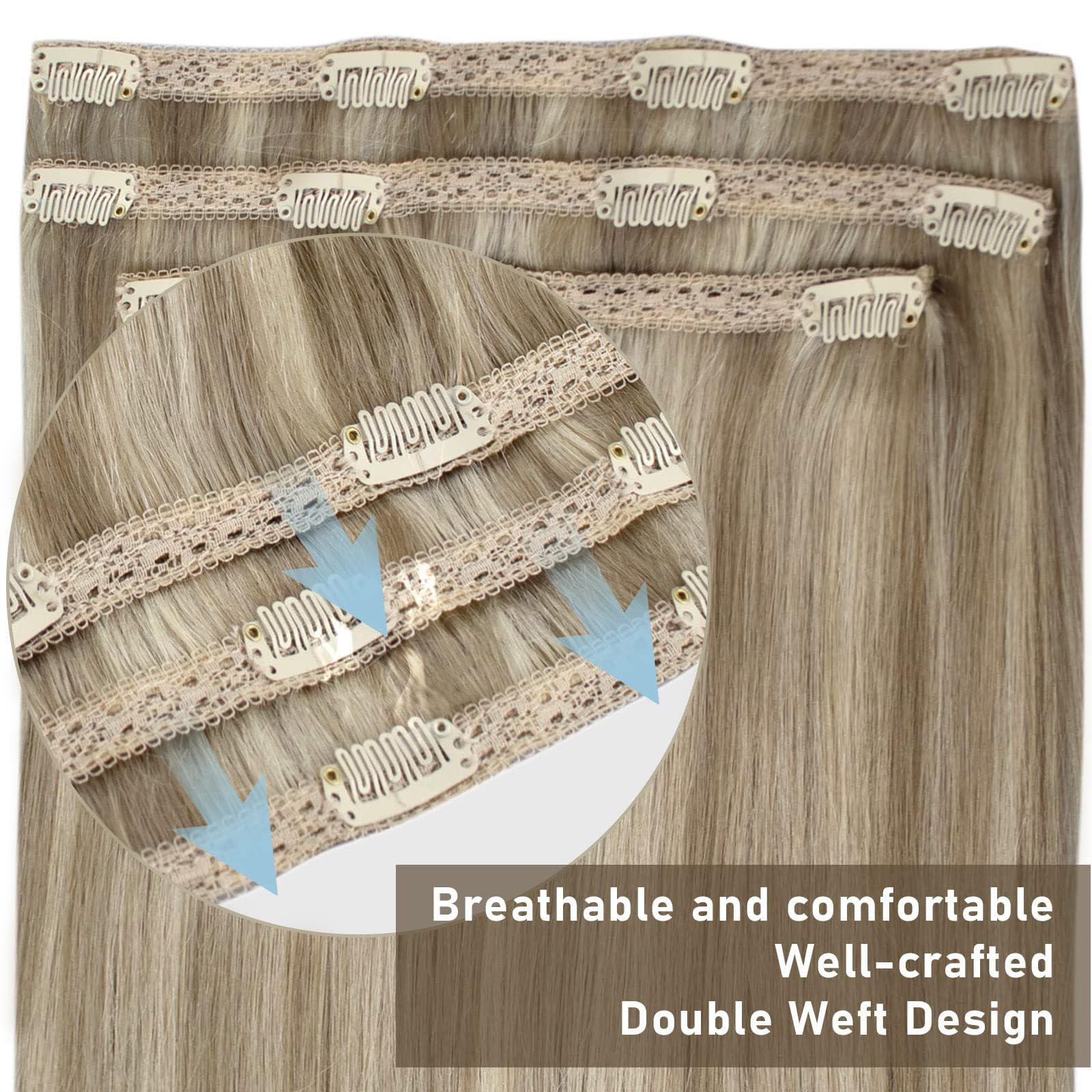 Sunny 22 Inch Blonde Human Hair Clip In Extensions Highlights Blonde Clip In Hair Extensions Long Remy Human Hair Clip In Extens