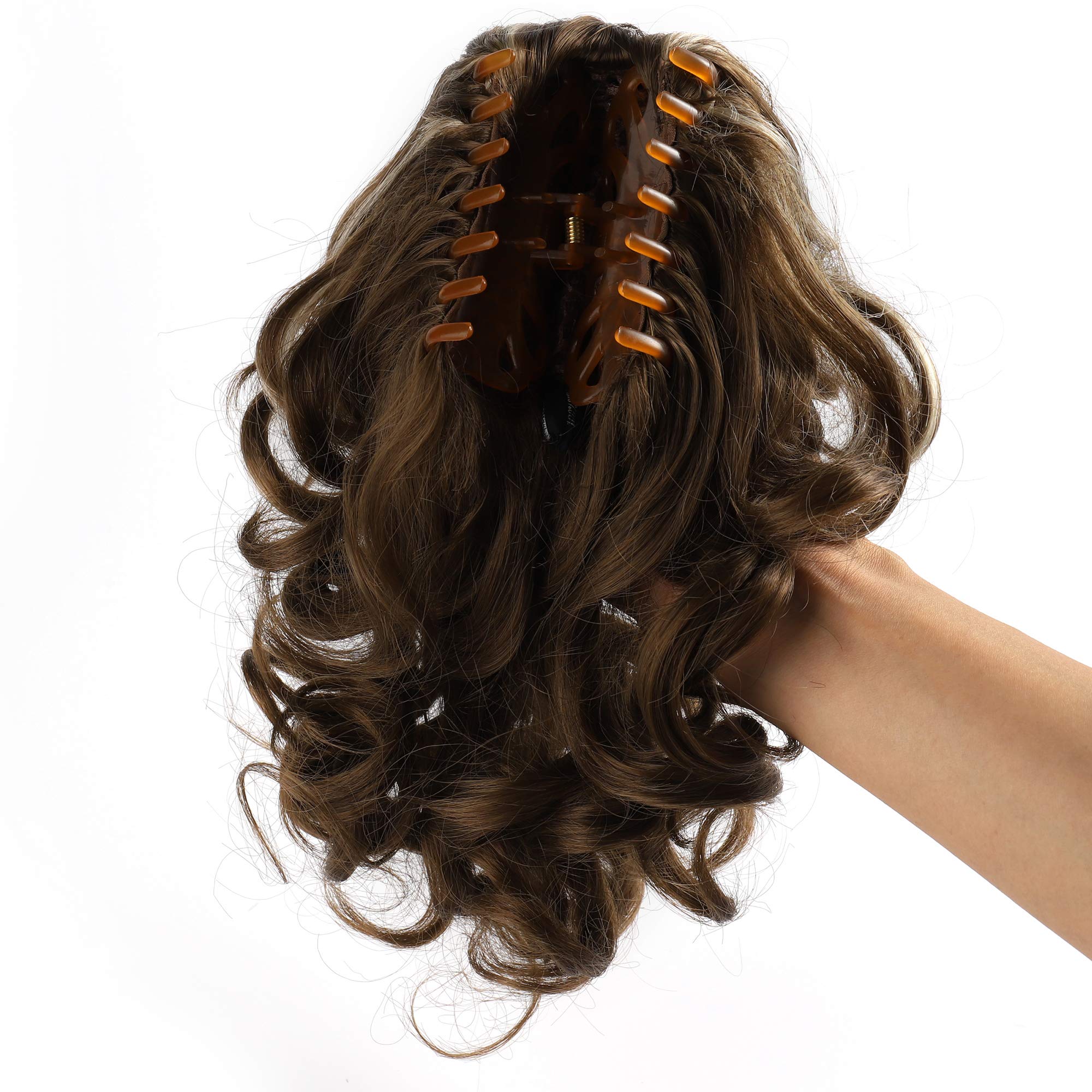 Onedor 12'' Synthetic Fiber Natural Textured Curly Ponytail Clip In/On Hair Extension Hairpiece (12Tt26)