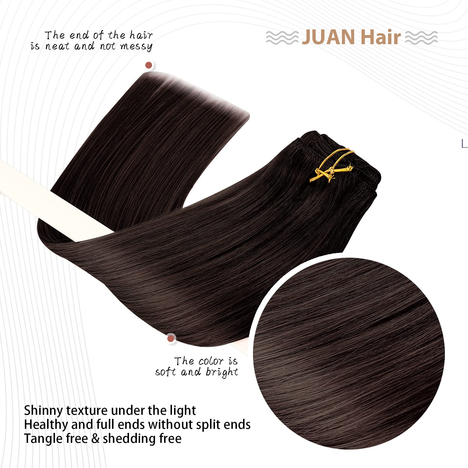 Aison Dark Brown Clip in Hair Extensions Real Human Hair 70G Remy Human Hair Clip in Extensions Soft Silky Straight for Women 7p