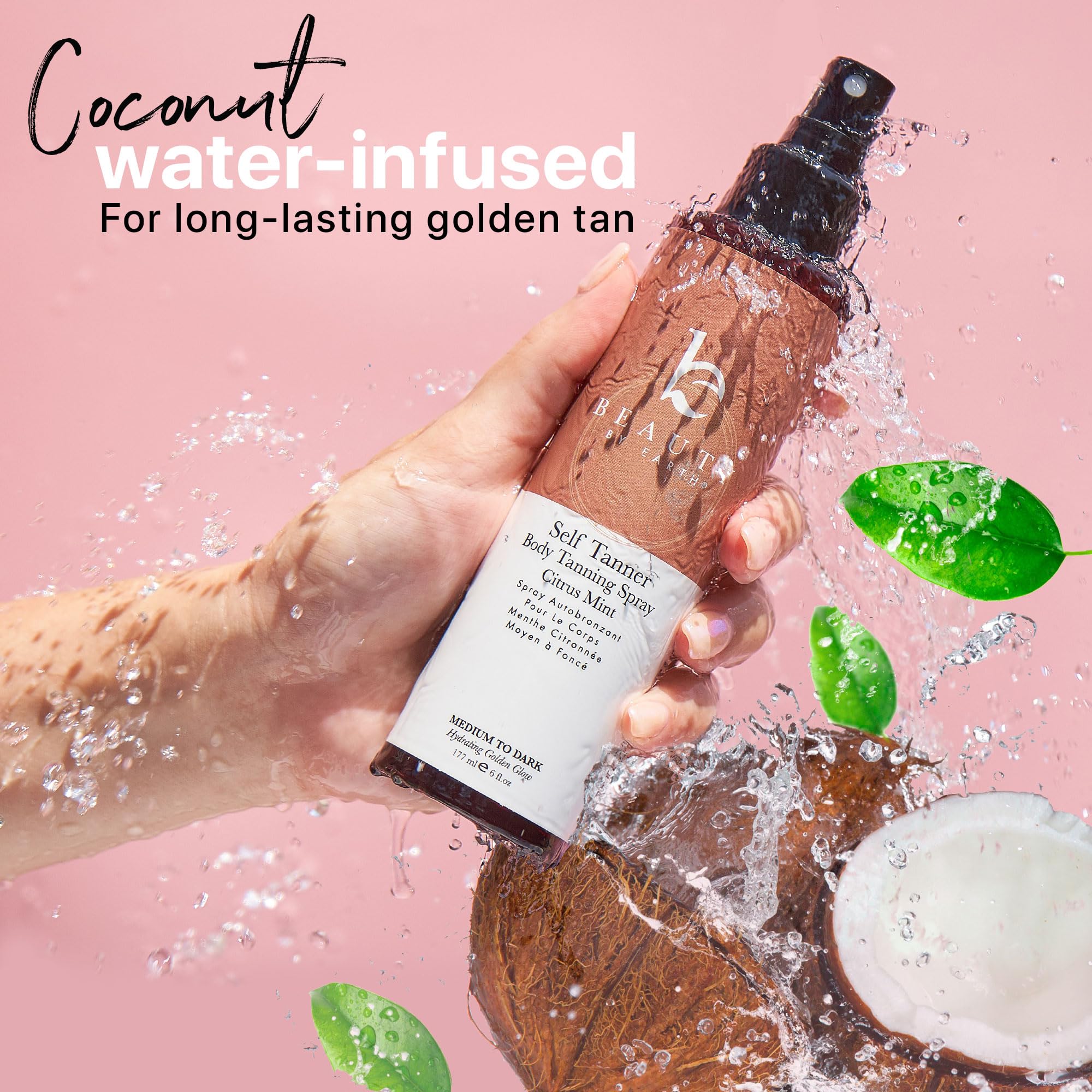 Self Tanner Spray - Usa Made With Natural & Organic Ingredients, Fast Drying Spray Tan For Pale Skin, Non Toxic Gradual Tanning