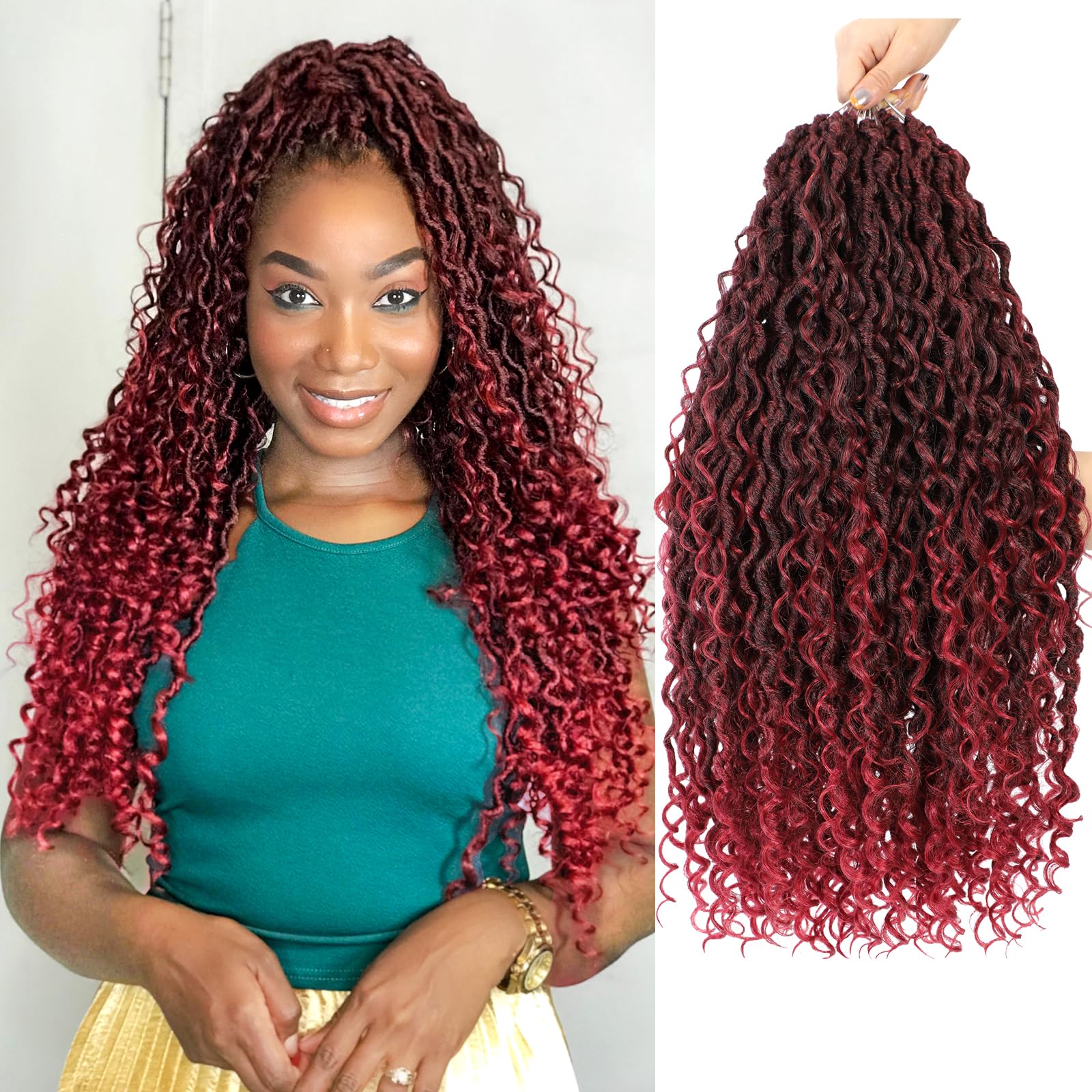 Forevery Goddess Locs Crochet Hair 22 Inch Faux Locs Crochet Hair 6Packs PreLooped Crochet Hair for Black Women Locs Crochet Hai