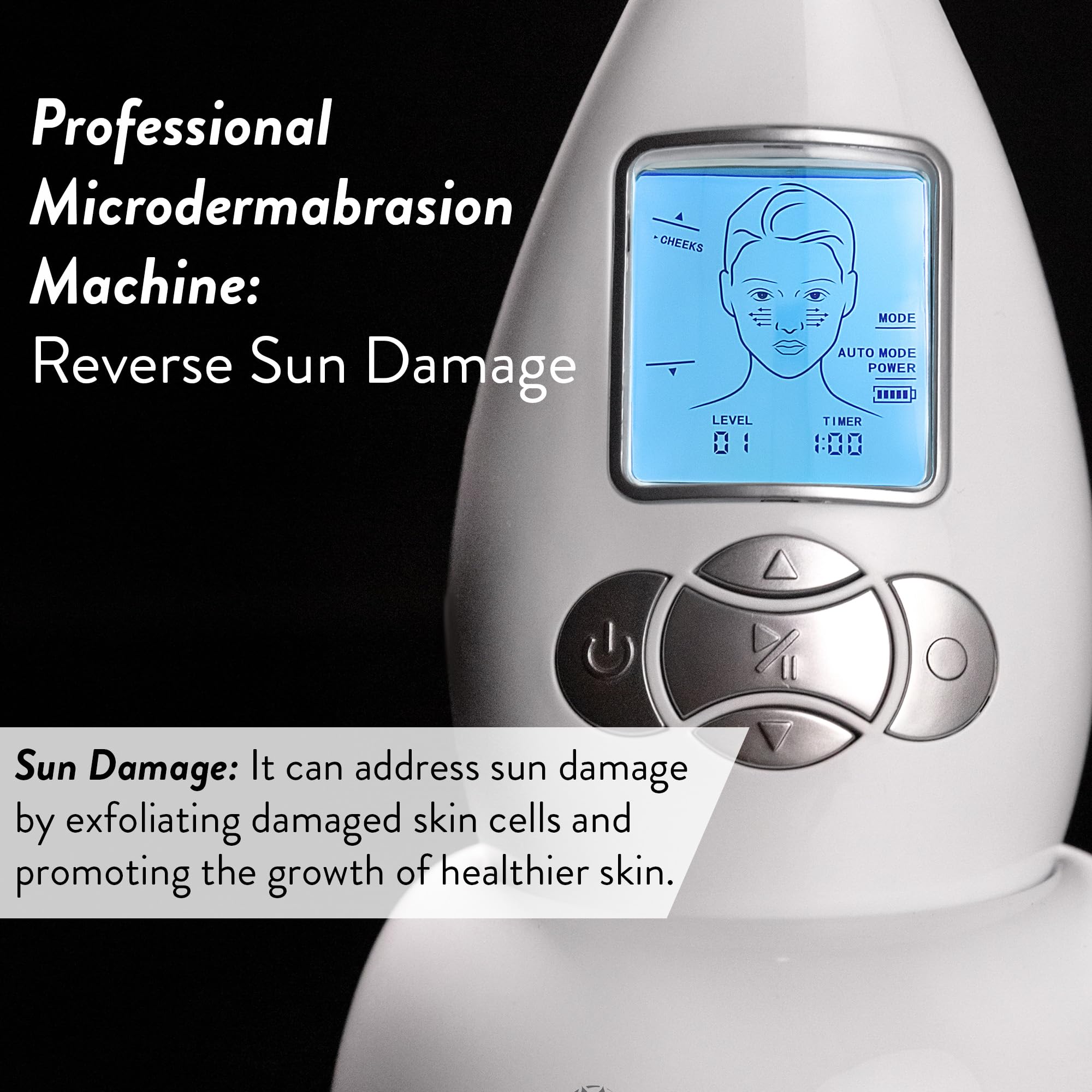 Microderm GLO Diamond Microdermabrasion Machine - Best Gift for Women - Dermabrasion & Anti Aging Wrinkle Skincare - Home Facial