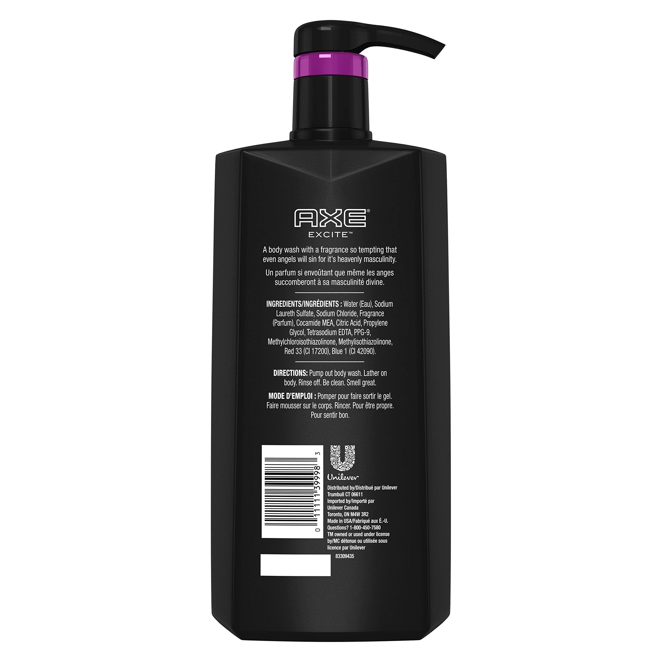 Axe Body Wash For Men, Excite, 28 Oz With Pump