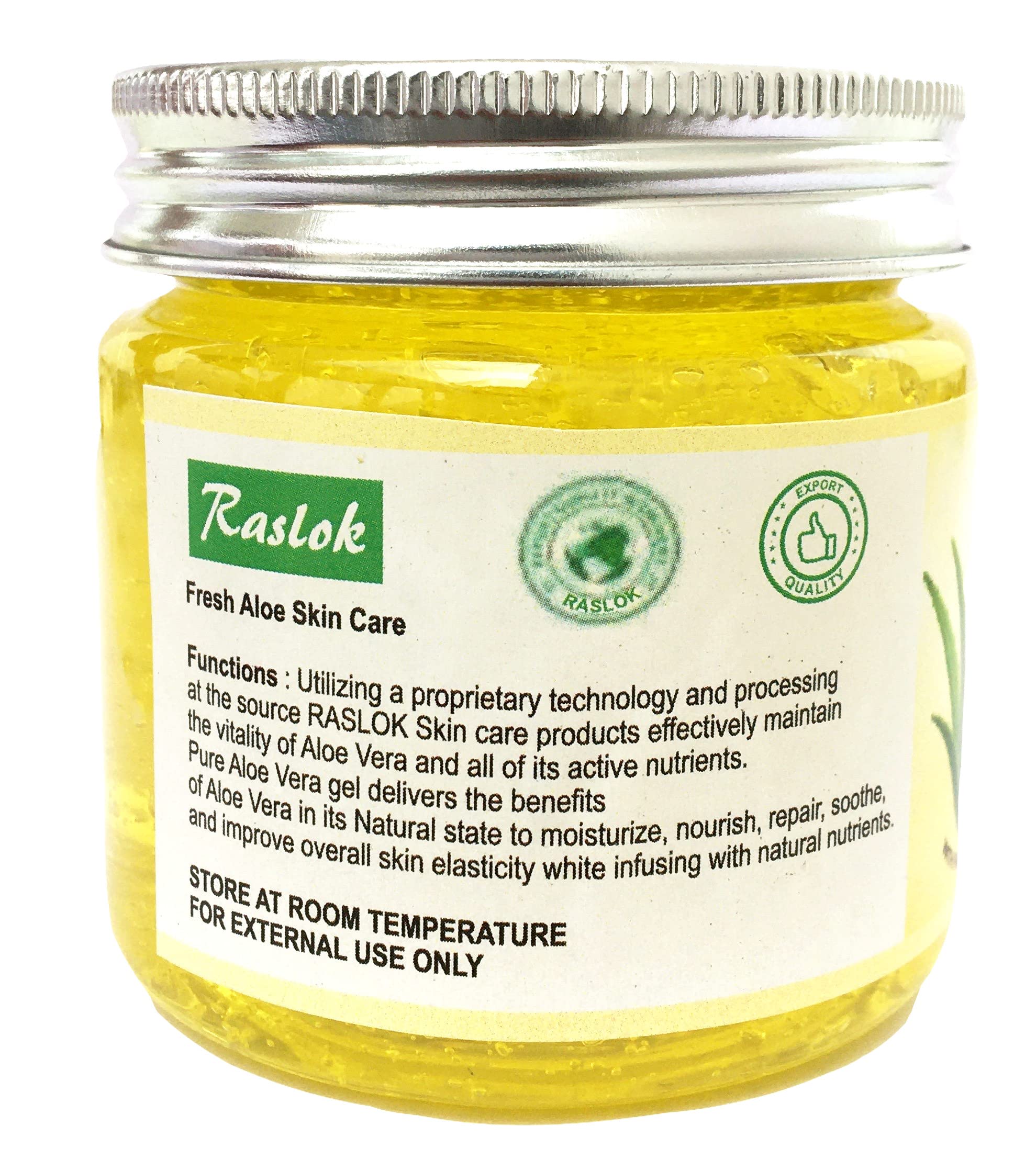 Raslok Aloe Vera Gel Pure Natural Organic Aloe Gel For Moisturizing Face Skin & Hair Care (Papaya, 7.76 Oz.)