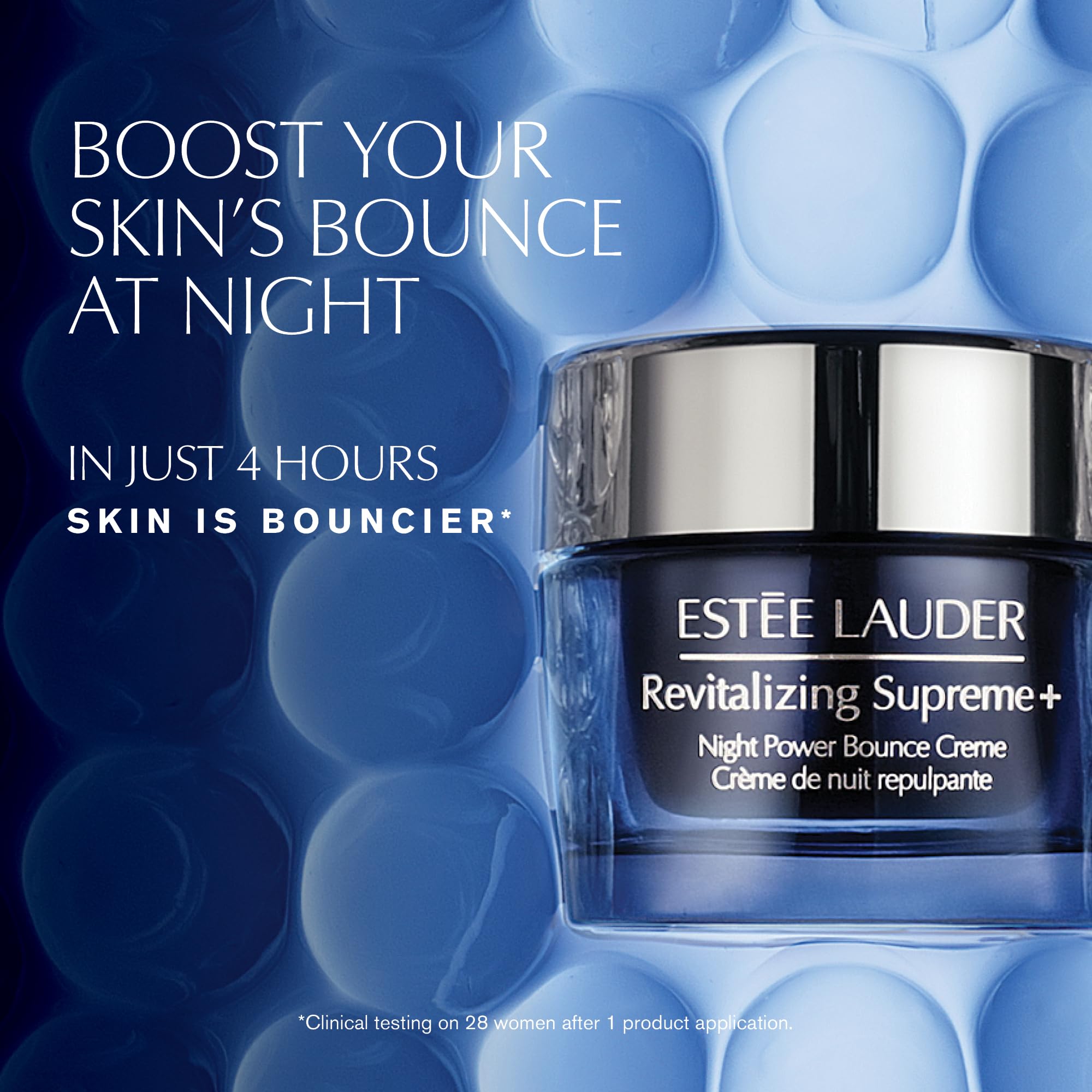 Est  E Lauder Revitalizing Supreme+ Night Power Bounce Cream Moisturizer With Peptides For Firmness, 1.7 Ounce