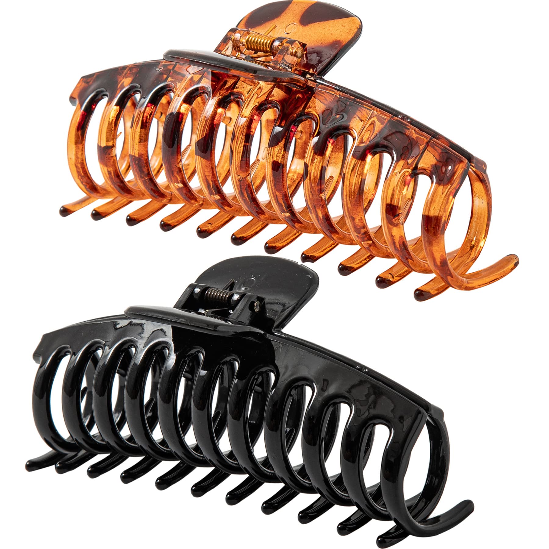 Accglory 5.5 Inches Extra Large Hair Clips for Long Thick Hair Womens Jumbo Hair Claw Clips 2 Counts in Set Hair Accessories (Le