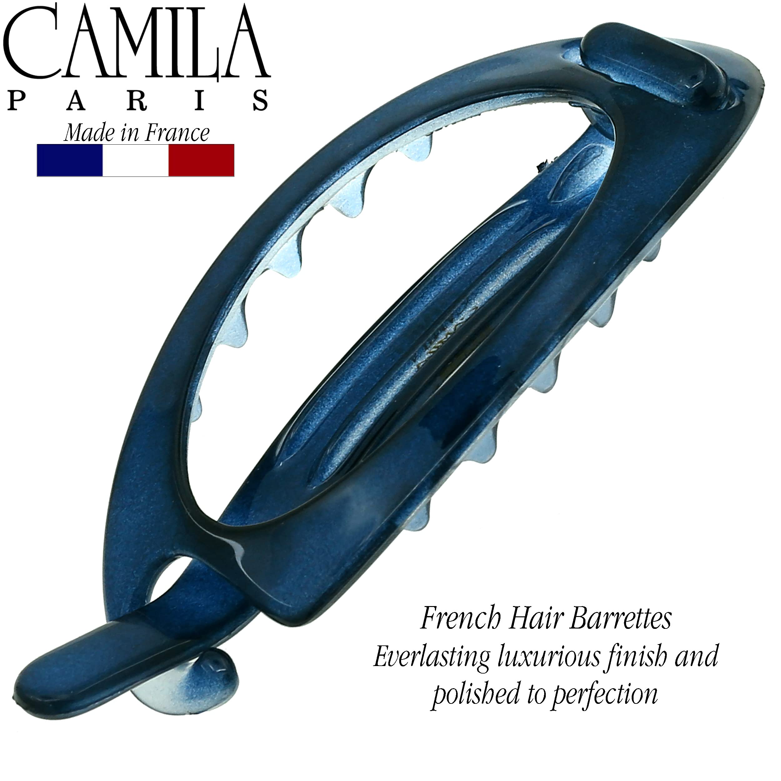 Camila Paris Cp3116 French Hair Barrette Clip, Flexible Ponytail Holder No Metal Parts, Strong Hold Grip Hair Clips For Women, N