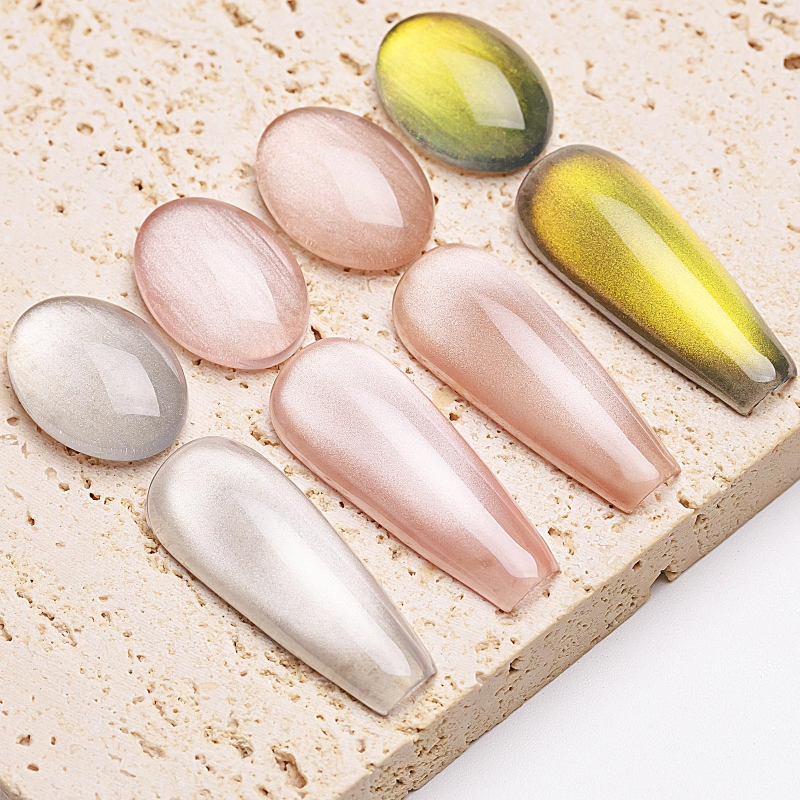 Mizhse Magnetic Cat Eye Gel Polish For Nail 10Ml, Shimmer Moonlight Crystal Cateye Gel With Magnet Stick Gold Silver Gloss Auror