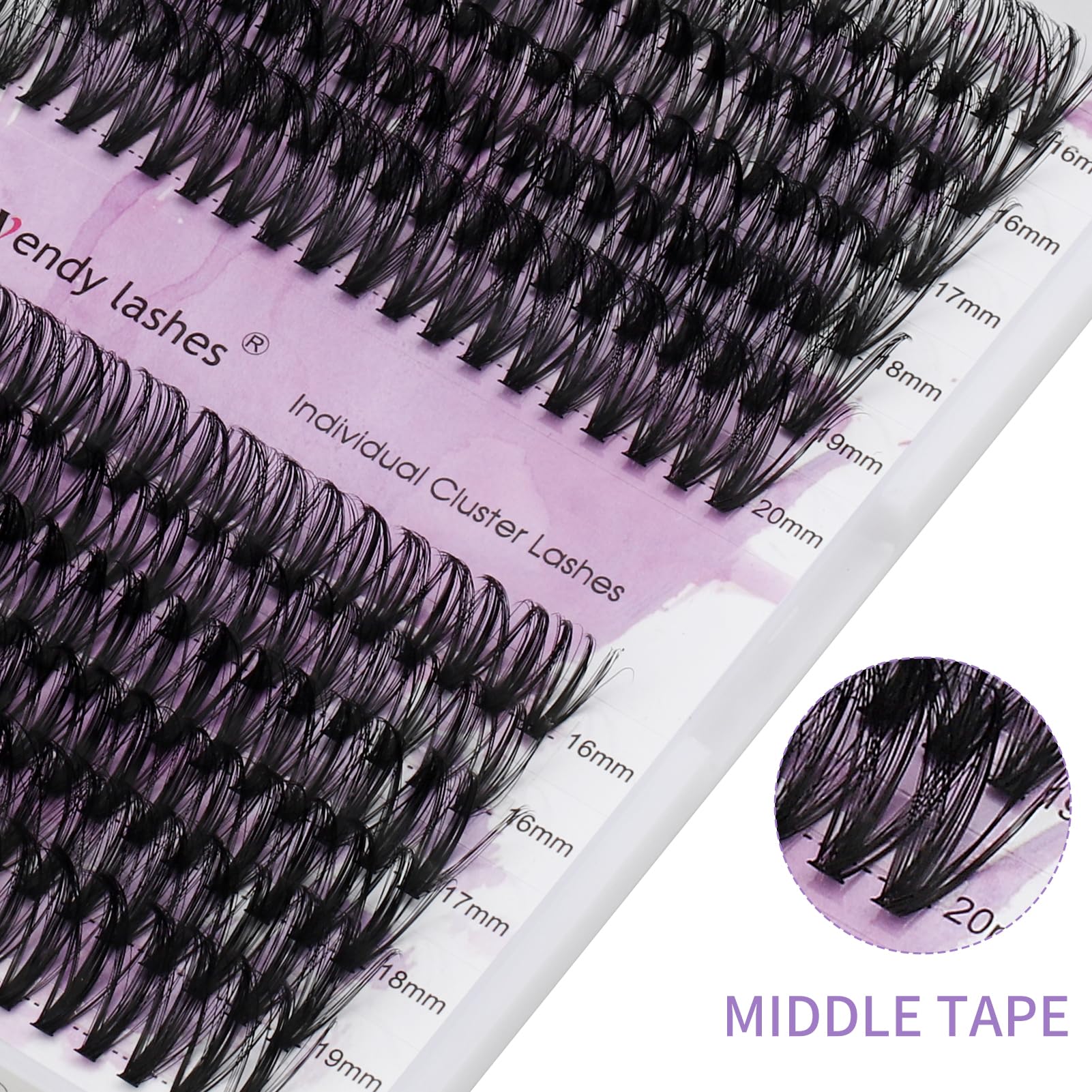 40/50D Cluster Lashes Individual Lash Clusters 16-20Mm Mixed Length C/D Curl Eyelash Light Diy Lash Clusters Thin Band Eyelash S