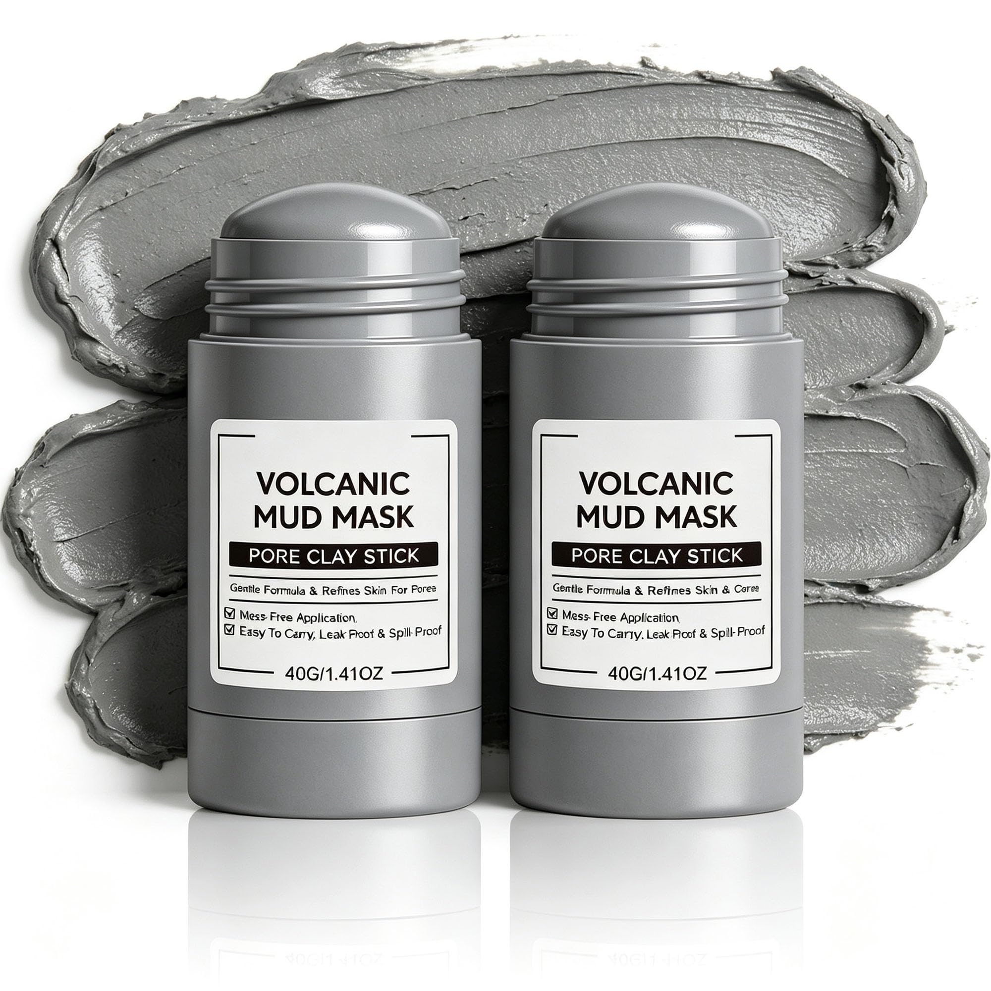 MildMane Clay Mask Stick, Kaolin Clay & Volcanic Mud Pore Minimizing Stick for Deep Cleansing, [Blackhead Remover] & Oil Control