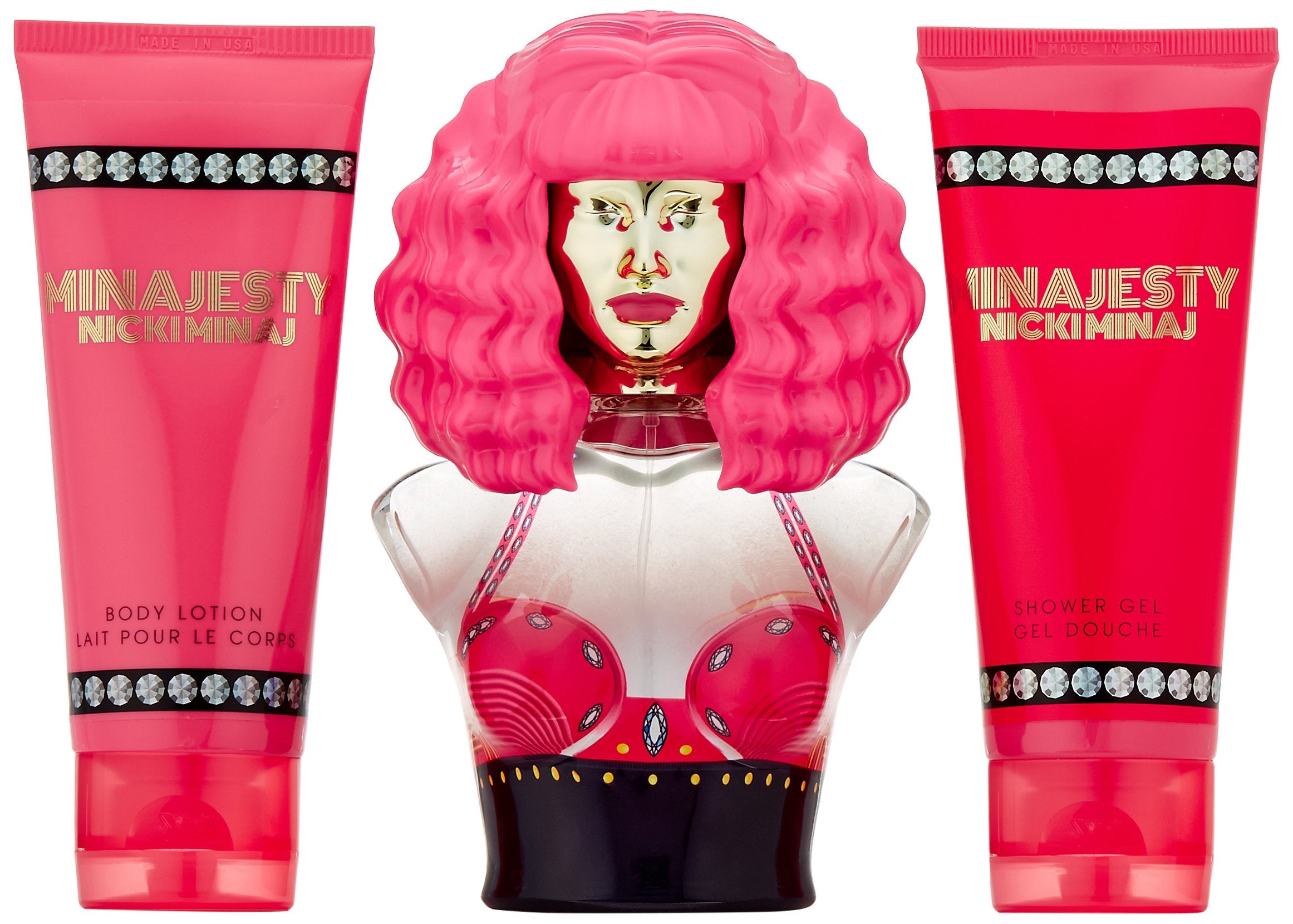 Nicki Minaj Minajesty Coffret : Eau De Parfum Spray 100Ml/3.4Oz + Body Lotion 100Ml/3.4Oz + Shower Gel 100Ml/3.4Oz 3Pcs