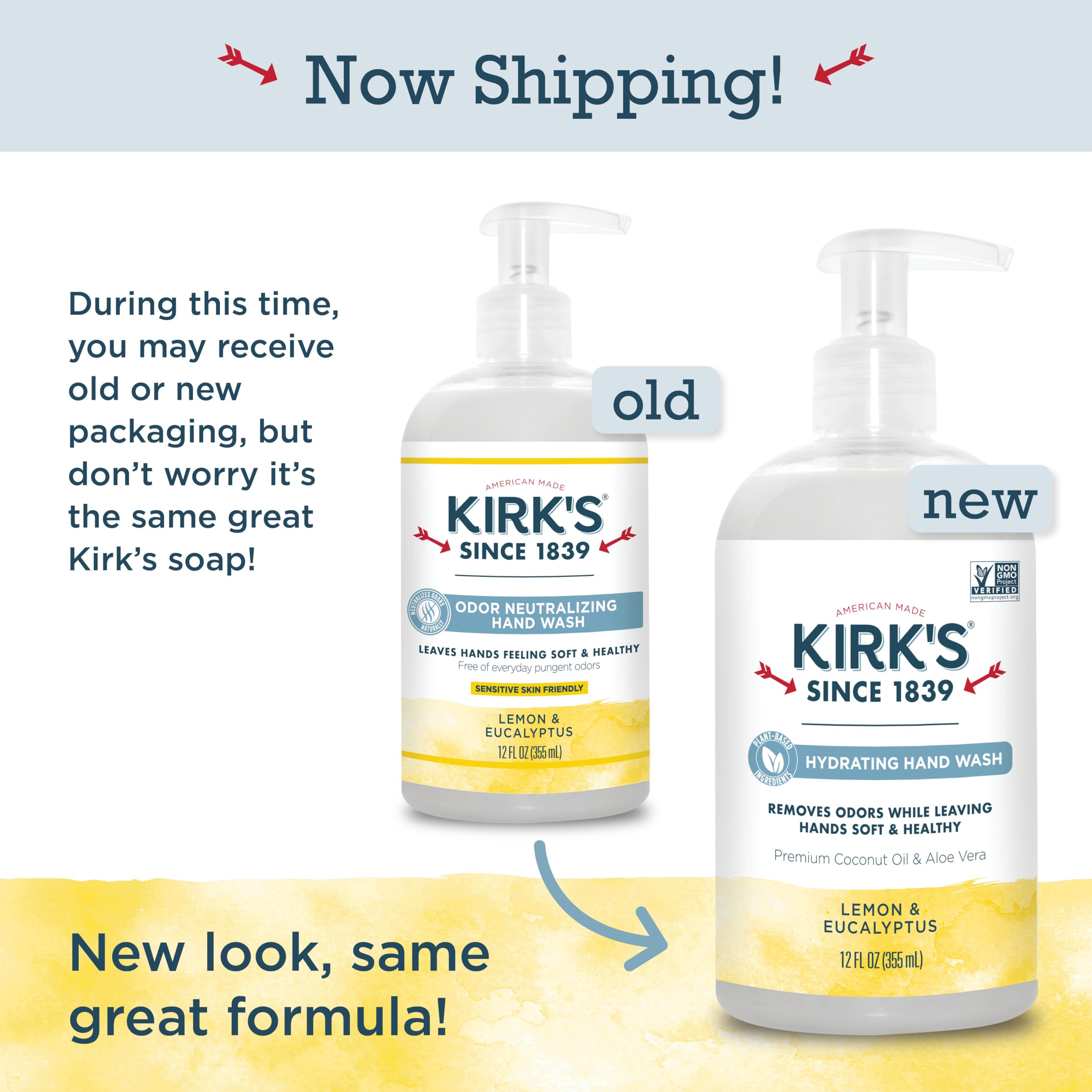 Kirks Odor-Neutralizing Clean Hand Soap Castile Liquid Soap Pump Bottle  Moisturizing & Hydrating Kitchen Hand Wash  Lemon & Euc