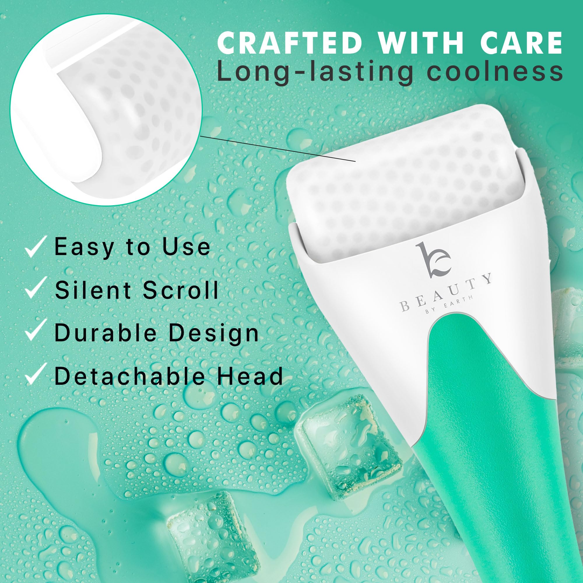 Beauty By Earth Ice Roller For Face & Eye Puffiness Relief - Facial Ice Roller Cold Face Roller Ice Face - Ice Facial Roller Col