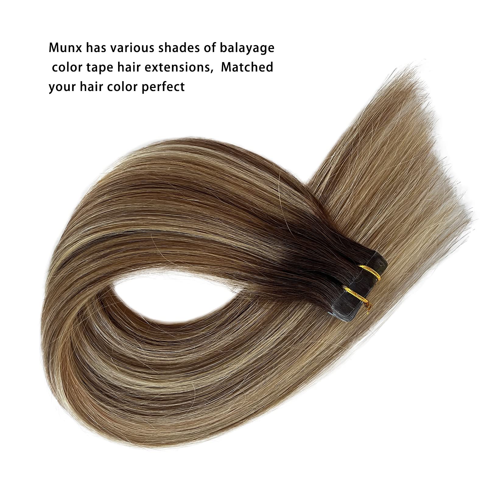 60G Hair Extensions Tape In Balayage Medium Brown To Ash Brown And Bleach Blonde Remy Tape In Human Hair Extensions Real Hair Sk