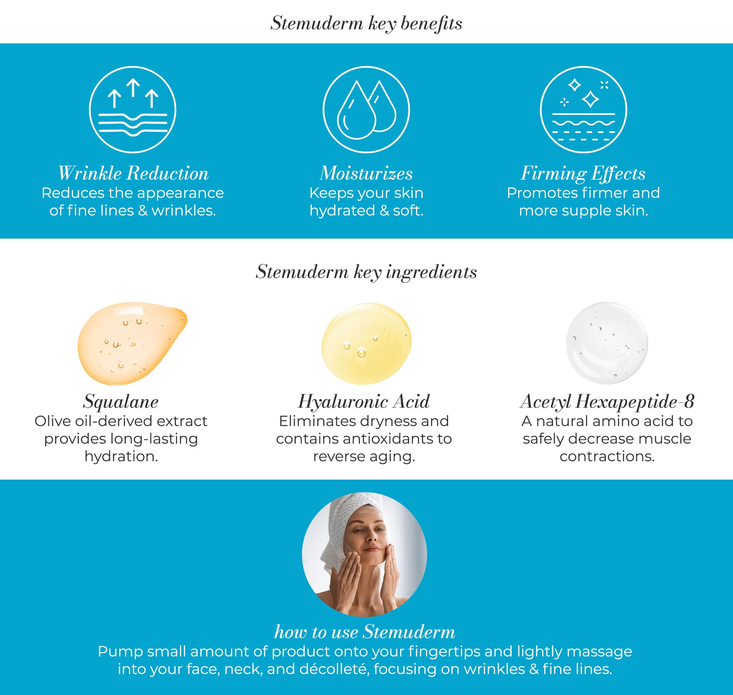 Stemuderm Face & Eye Cream - Anti Aging Skincare - Daily Moisturizer For Fine Lines, Wrinkles & Eyebags - Supports Natural Produ