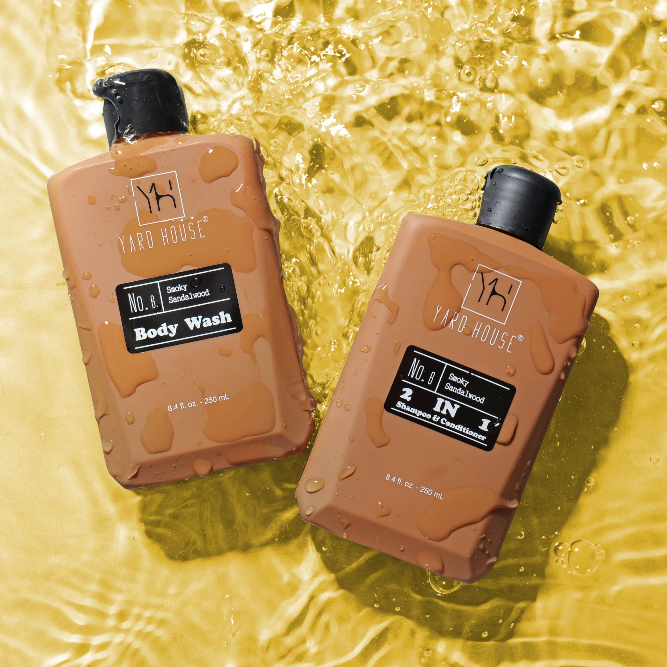 Yard House Luxury Mens Bath And Body Gift Set Basket For Him - Smoky Sandalwood - All Natural Skin Care Kit For Men W. Full Size