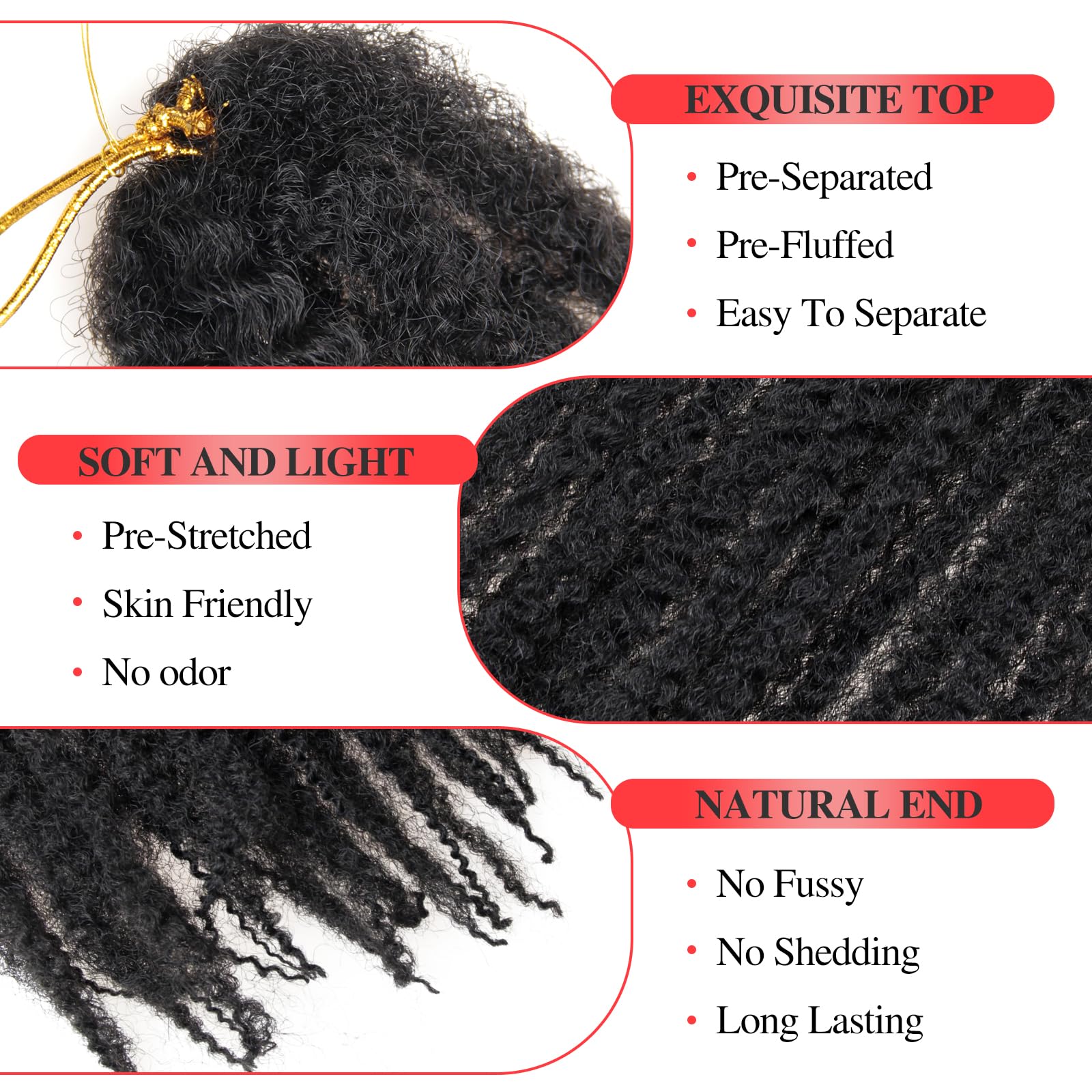Marley Twist Braiding Hair 18 Inch Marley Twist Hair 8 Packs Cuban Twist Hair Afro Kinky Crochet Hair Synthetic Marley Hair Exte