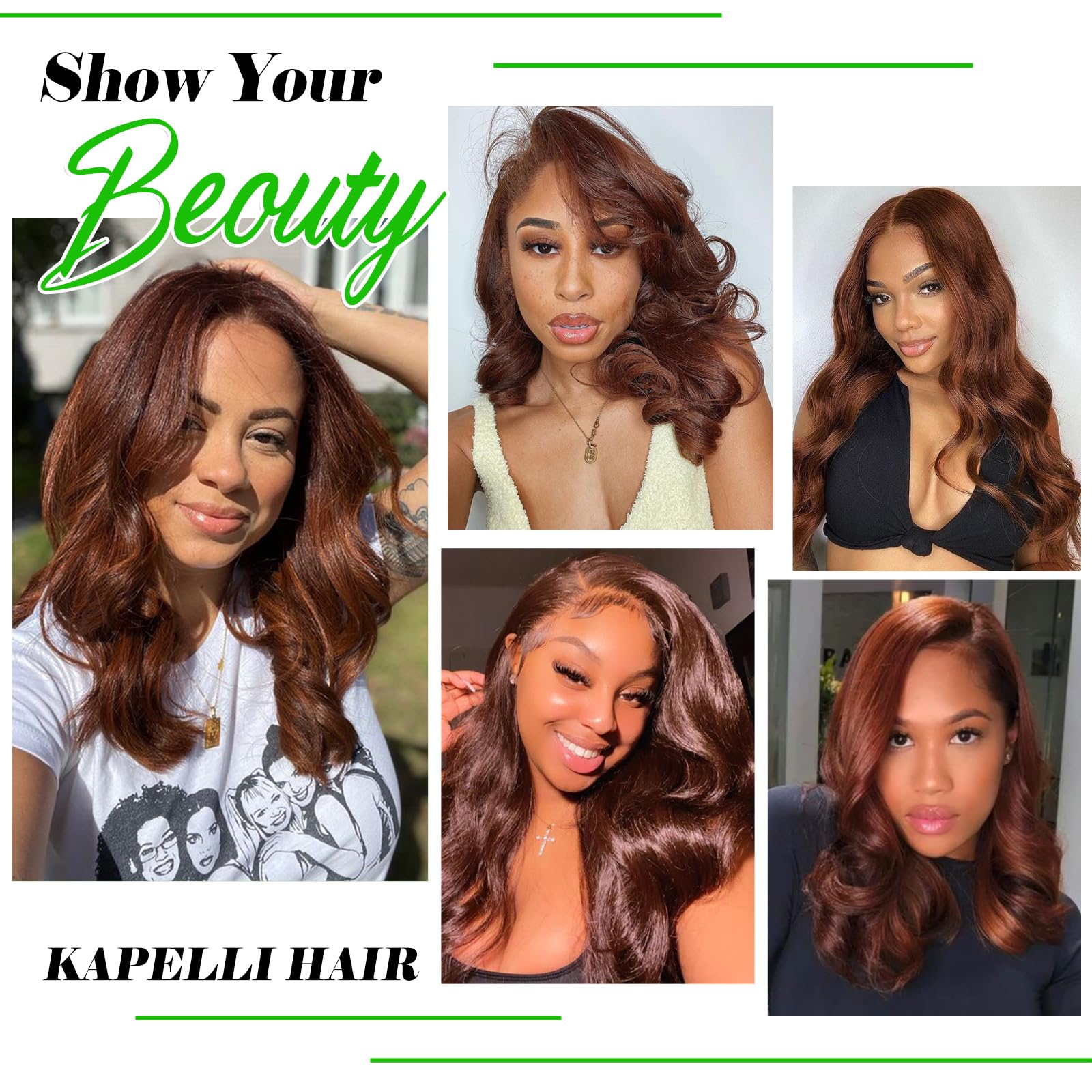 Kapelli Hair Brazilian Body Wave Bundles With Lace Frontal (14 16 18+12Frontal) 10A Light Brown Body Wave Human Hair Bundles Wit