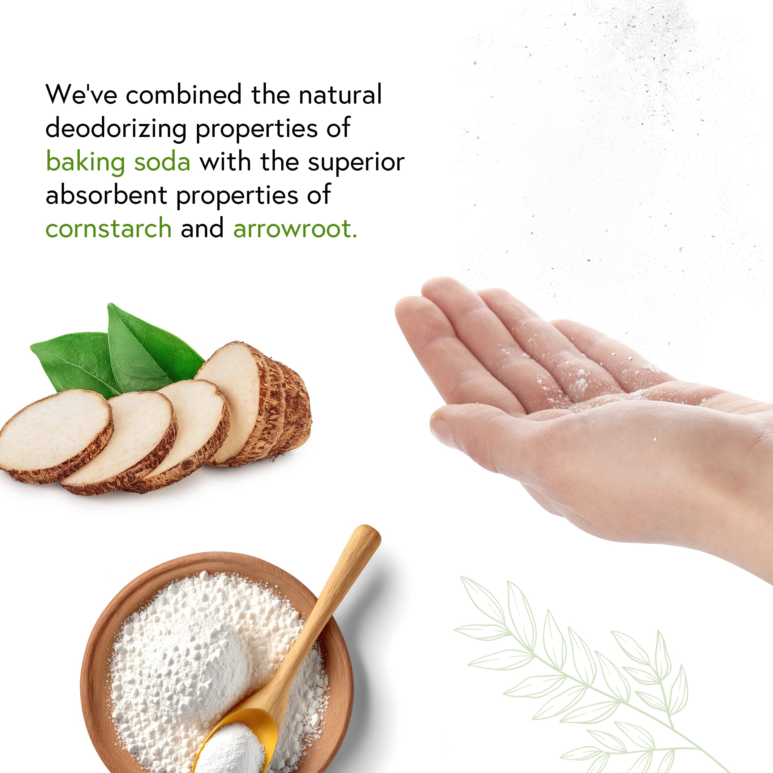 Honeybee Gardens Deodorant Powder, For Men And Women, With Baking Soda And Cornstarch, Talc-Free, Aluminum-Free, Multi-Use, Vega