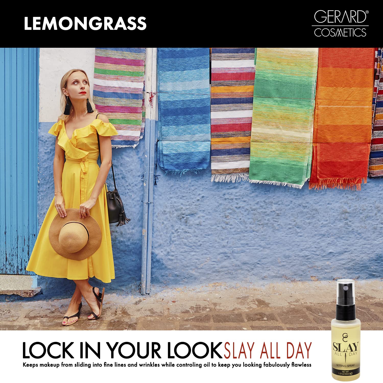 Gerard Cosmetics Makeup Setting Spray Mini (Lemongrass) | Slay All Day Scented Makeup Finishing Spray | Oil Control, Matte Finis