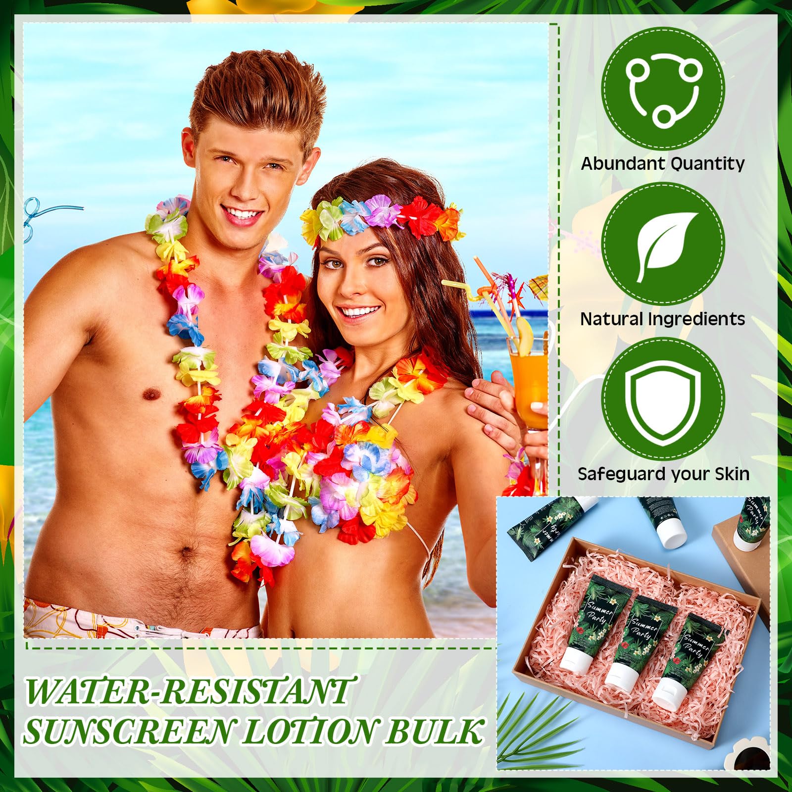 Dansib 24 Pcs Mini Sunscreen Bulk for Summer Wedding Party Spf 30 Water Resistant Sunscreen Lotion Bulk 1oz Travel Size for Than
