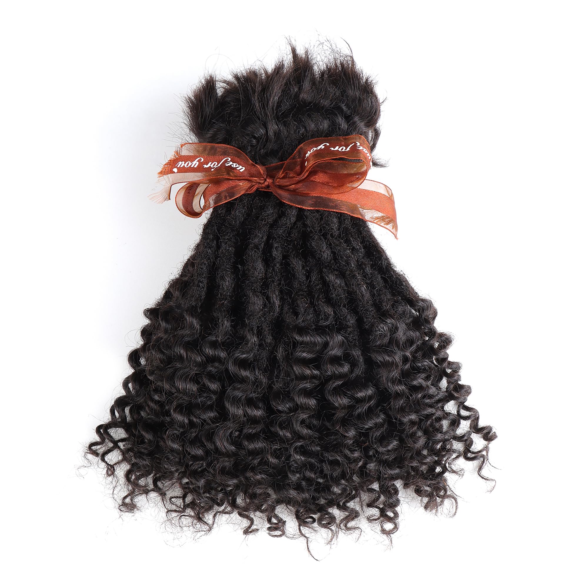 Goddess Curly Ends Loc Extensions Human Hair (#NA, 14inch 0.6cm 20strands)