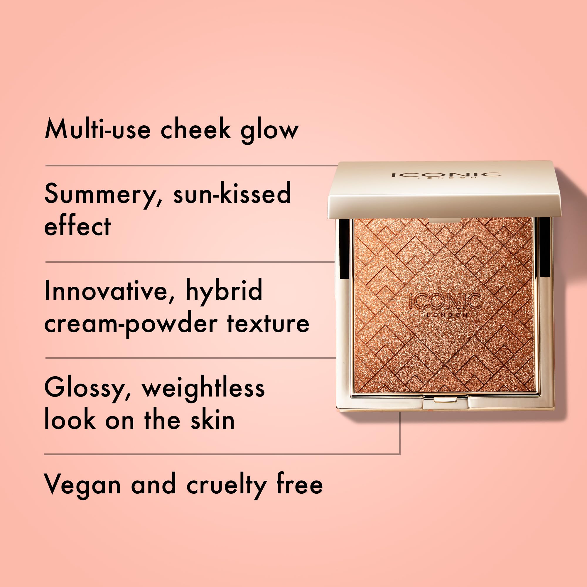 ICONIC LONDON Kissed by the Sun | Multi-Use Blush, Bronzer, & Highlighter, For All Skin Types, Cruelty-Free, Vegan Makeup, (Date