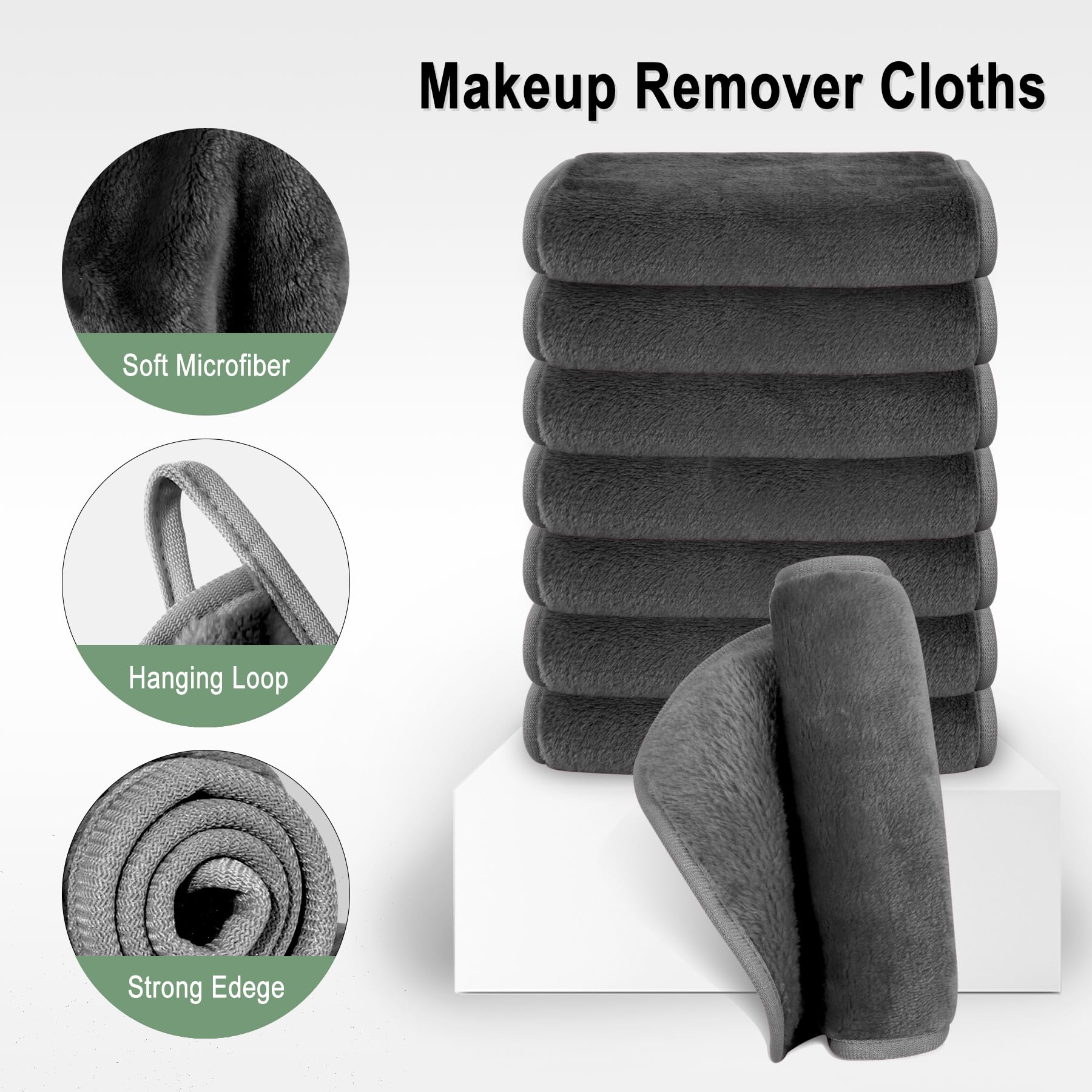 Kodamo Makeup Remover Cloth, 13'' X 7'' Microfiber Face Cloths For Washing Face, Reusable Soft Makeup Remover Towels For Women,