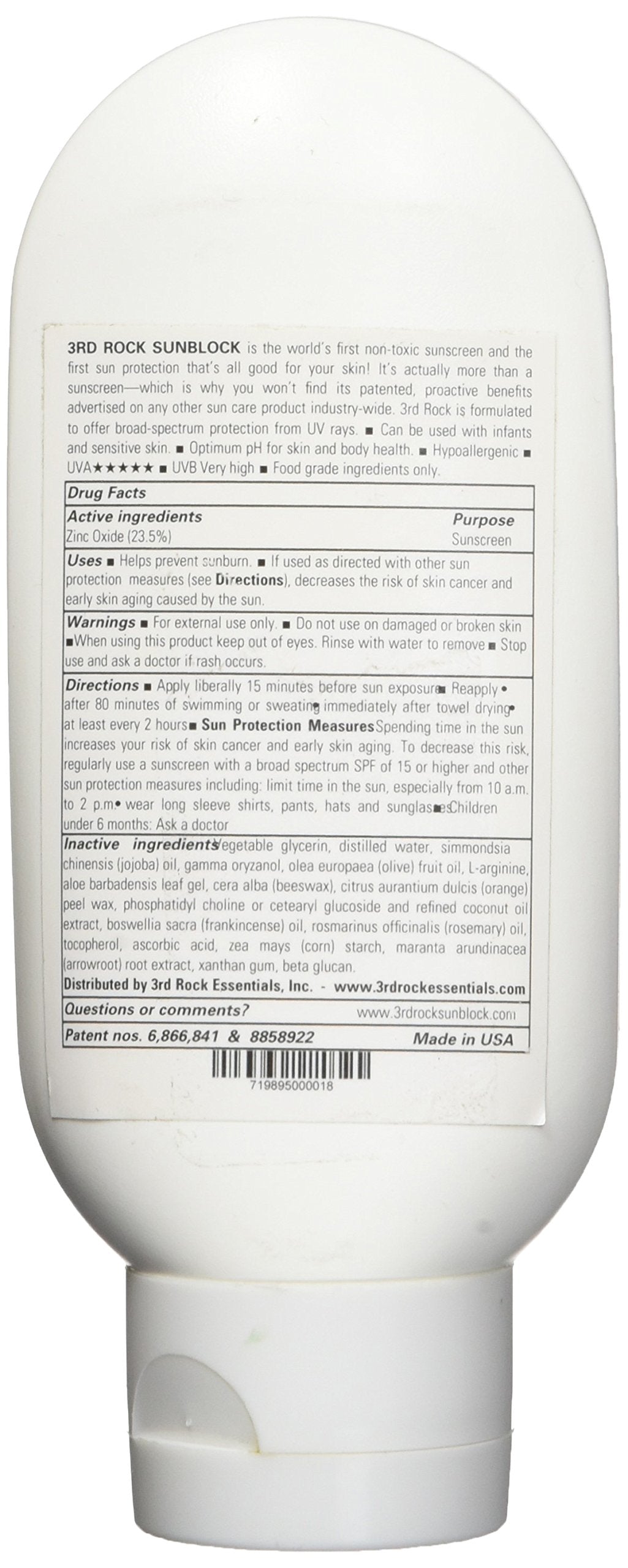 3Rd Rock Essentials Sunblock For Kids - Safe, Toxin-Free And Natural Zinc Sunscreen For Infants And Children Single Item