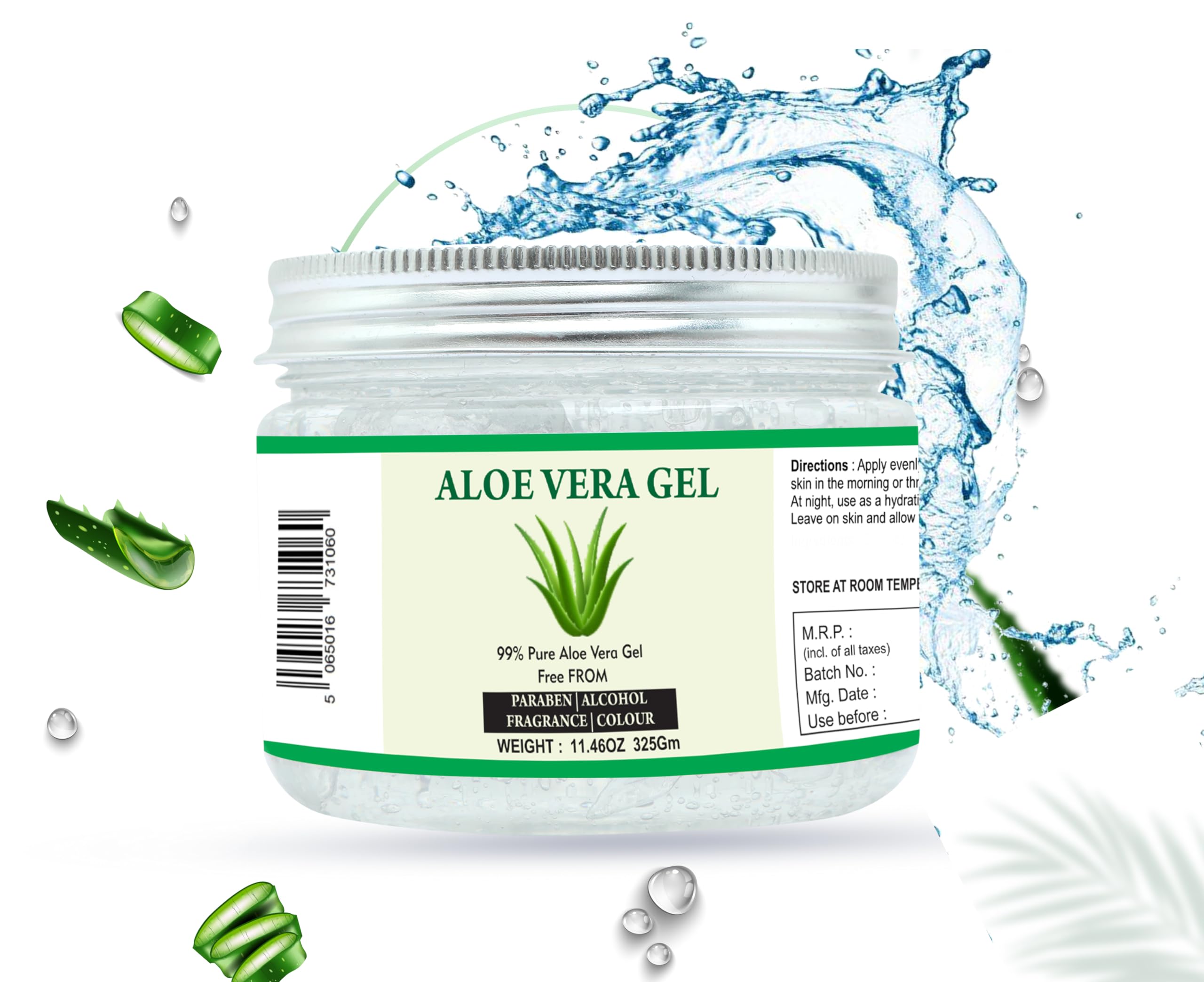 Raslok Aloe Vera Gel | 100% Pure Natural Aloe Gel | For Moisturizing Face Skin & Hair Care,Durable Moisturizing Hydrating Soothi