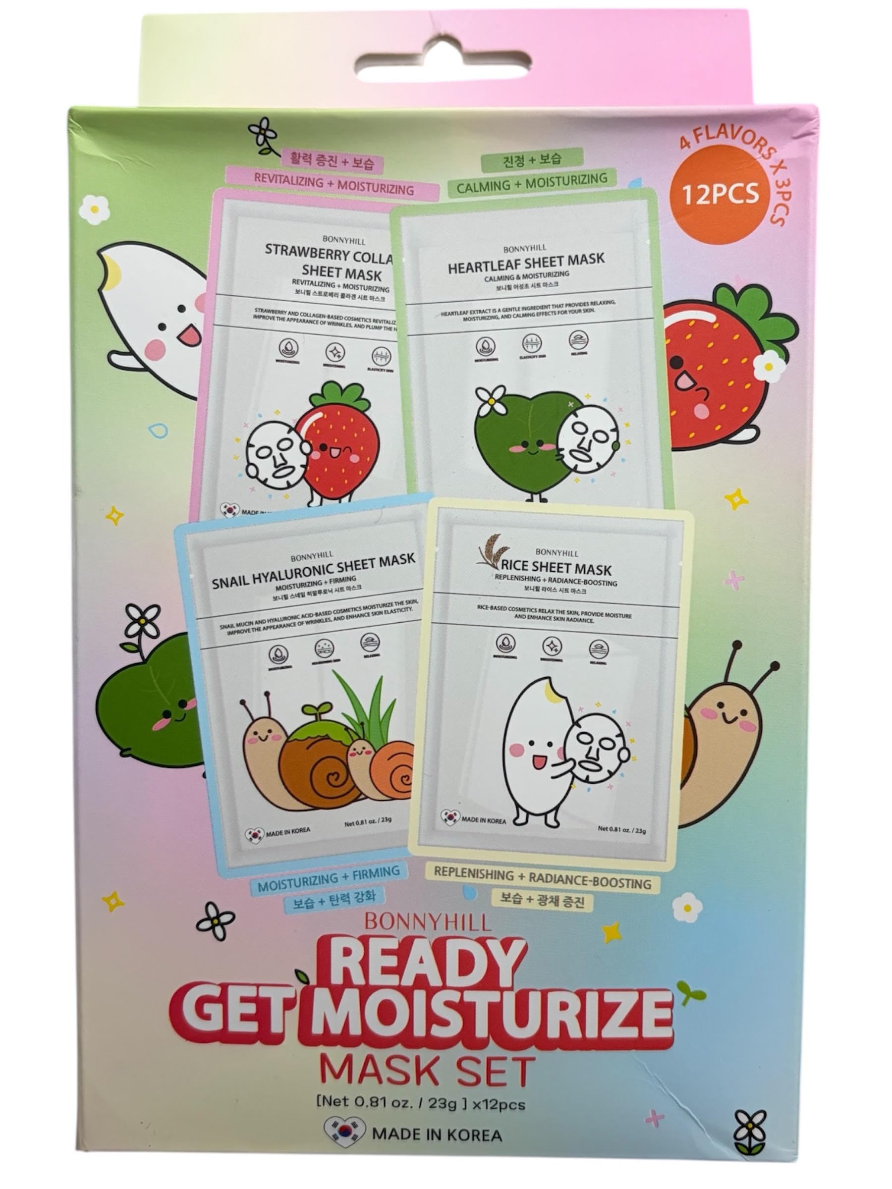BONNYHILL Ready Get Moisturize Mask Set, 12 Count