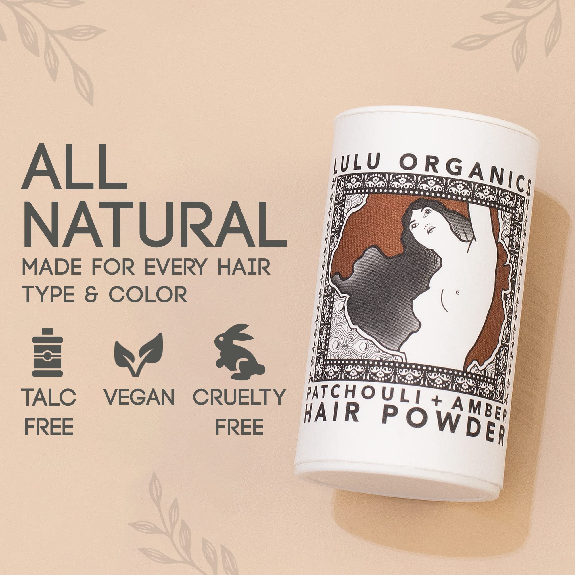 Lulu_Organics - Hair Powder, All-Natural Dry Shampoo, Talc-Free Shampoo For Oily Hair, Patchouli And Amber, 1 Oz