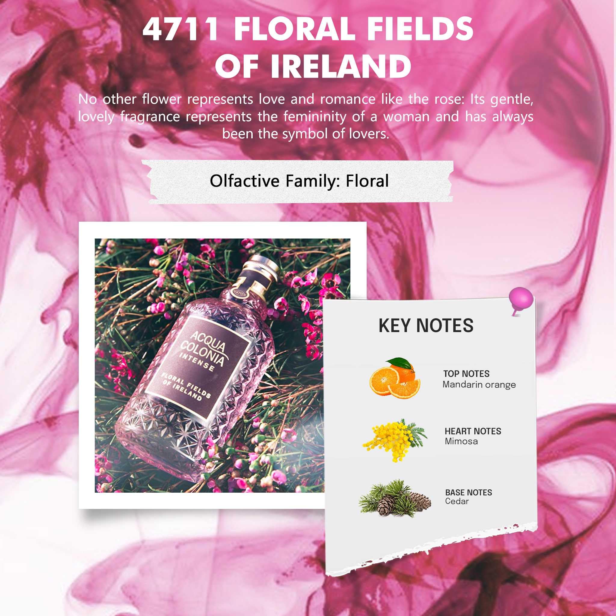 Acqua Colonia Intense Floral Fields Of Ireland By 4711, 5.7 Oz Cologne Intense Spray Unisex