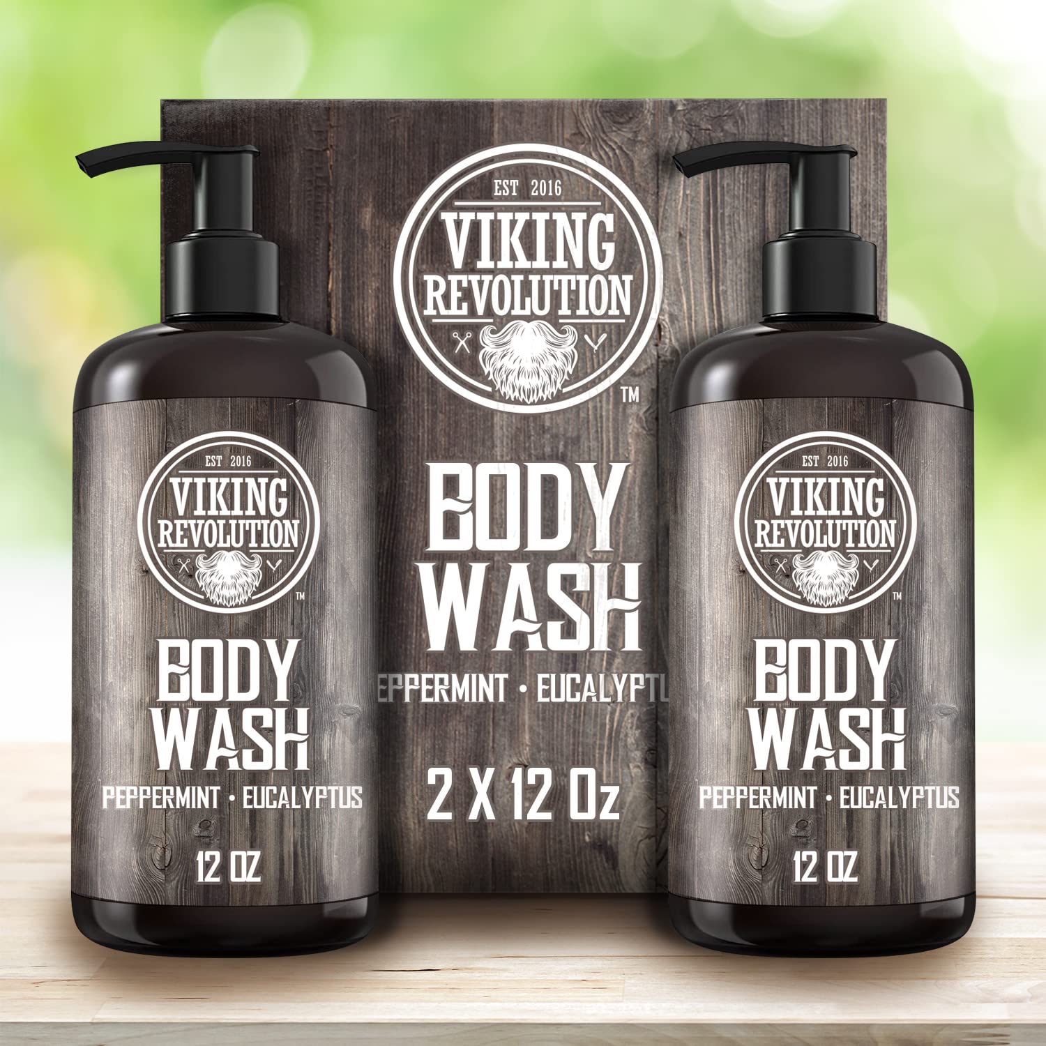 Viking Revolution Men'S Body Wash - Eucalyptus Peppermint Body Wash For Men - Mens Natural Body Wash With Vitamin E And Rosemary