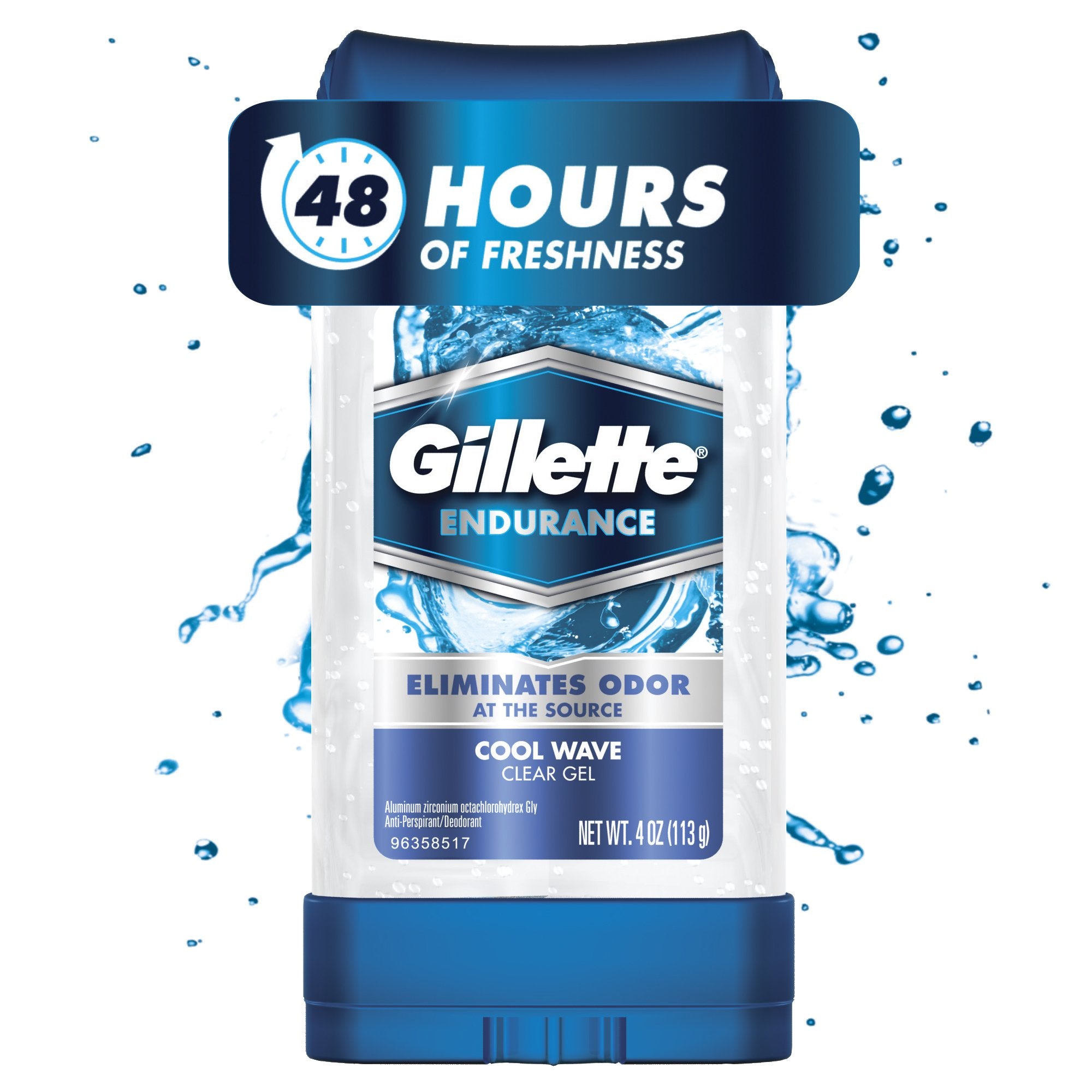 Gillette Anti-Perspirant Deodorant Clear Gel, Cool Wave 3.8 Oz (Pack Of 3)