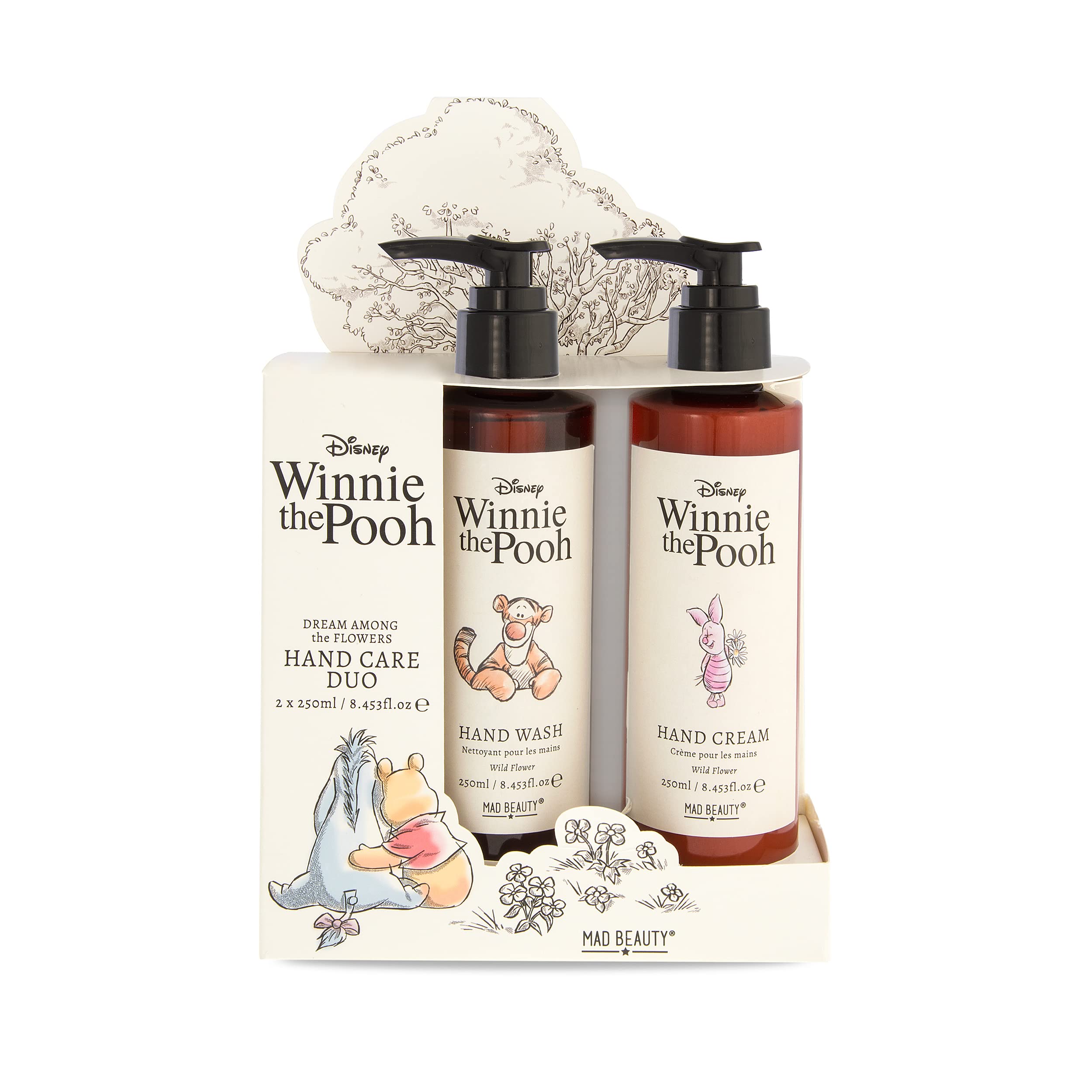 MAD Beauty Disney Winnie the Pooh Hand Wash & Hand Cream Duo | Tigger & Piglet Wildflower Scented | CrueltyFree | Skincare Gift