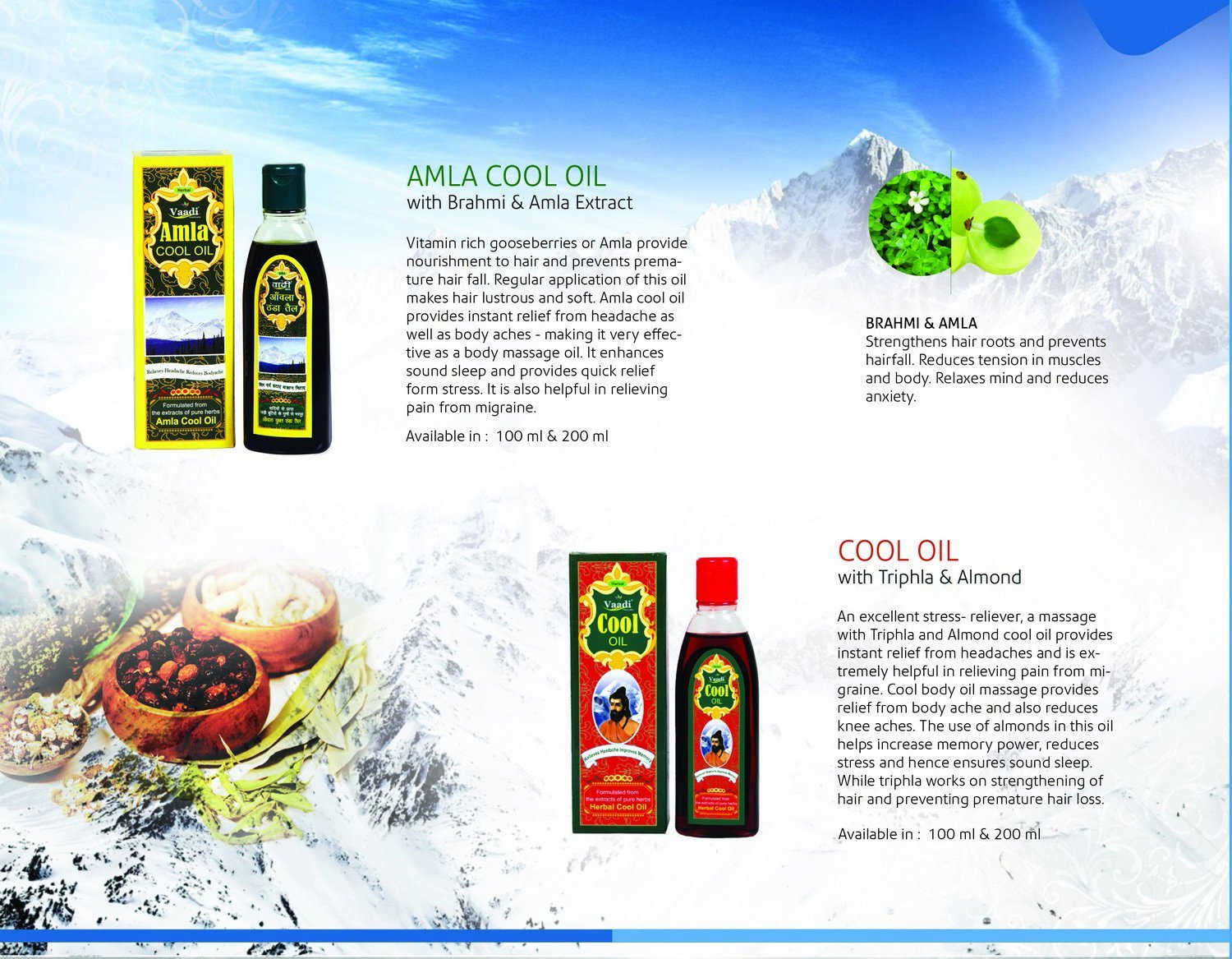 Vaadi Herbals Amla Oil - Brahmi Oil - Blend Of Brahmi And Amla Herbal Oil - Keeps The Hair Cool(Hair Oil For Hair Growth) - All