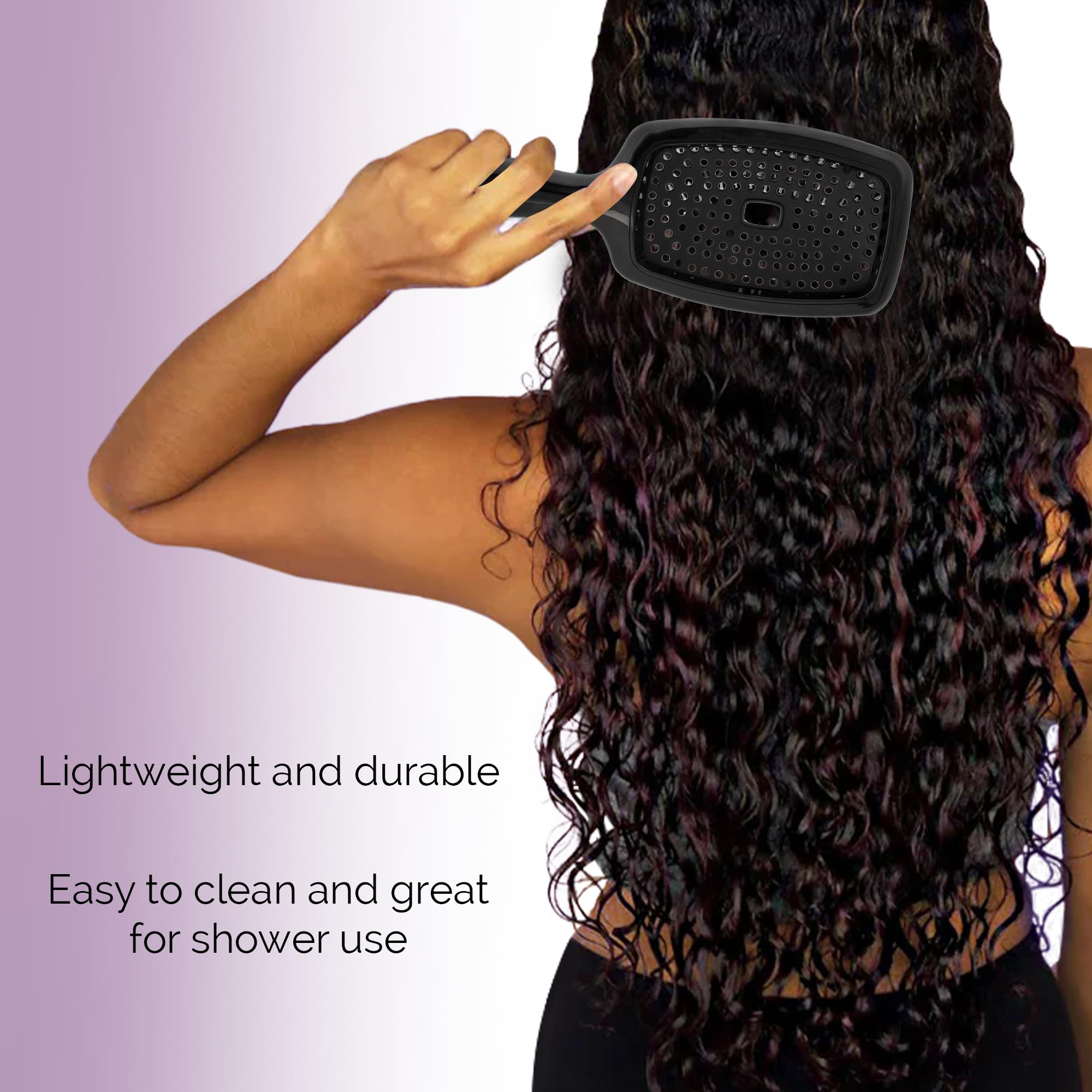Curl Keeper Flexy Hair Brush, Purple - Detangling Hair Brush With Flexible Bristles For Shower Use, Combing Through Curls & Remo