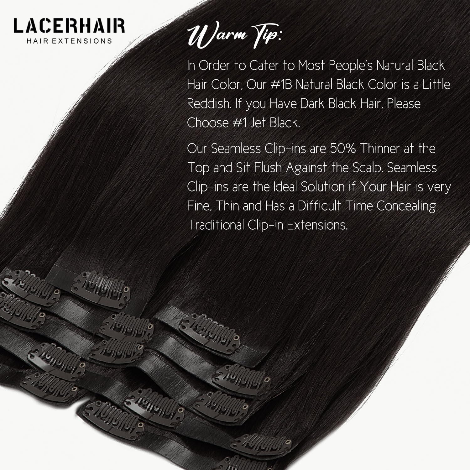 Lacer Hair Ultra Seamless Hair Extensions Clip In Remy Human Hair 16 Inch Double Pu Weft Transparent Hair Extensions Tape Clip I