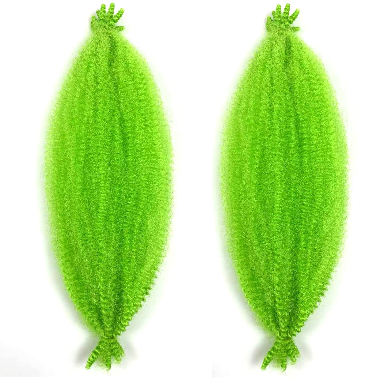 Marley Hair 16 Inch Springy Afro Twist Hair 2 Packs Marley Twist Braiding Hair For Faux Locs Crochet Hair Green Braiding Hair Ex