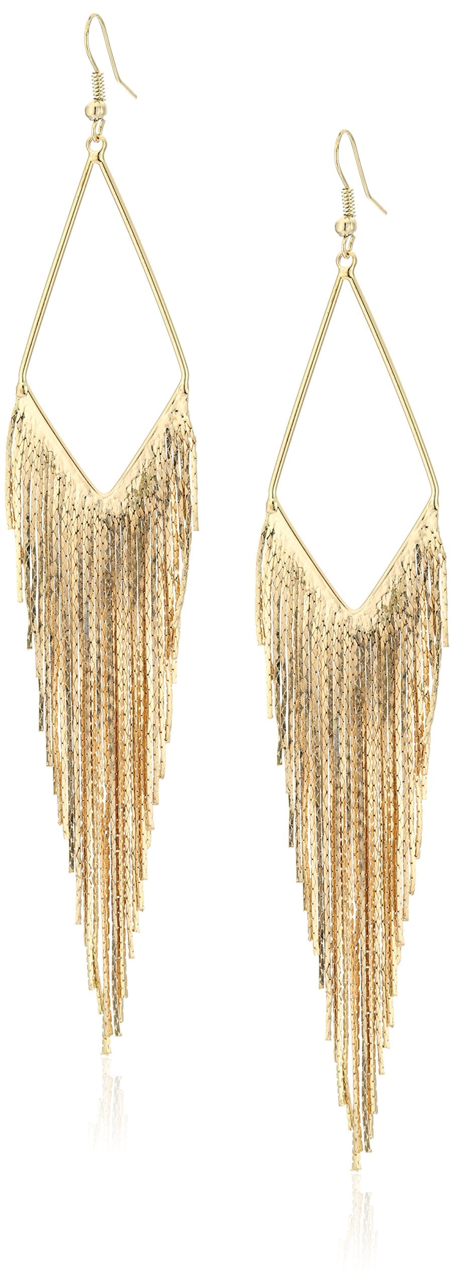 GUESS Basic Gold Fringe Linear Drop Earrings