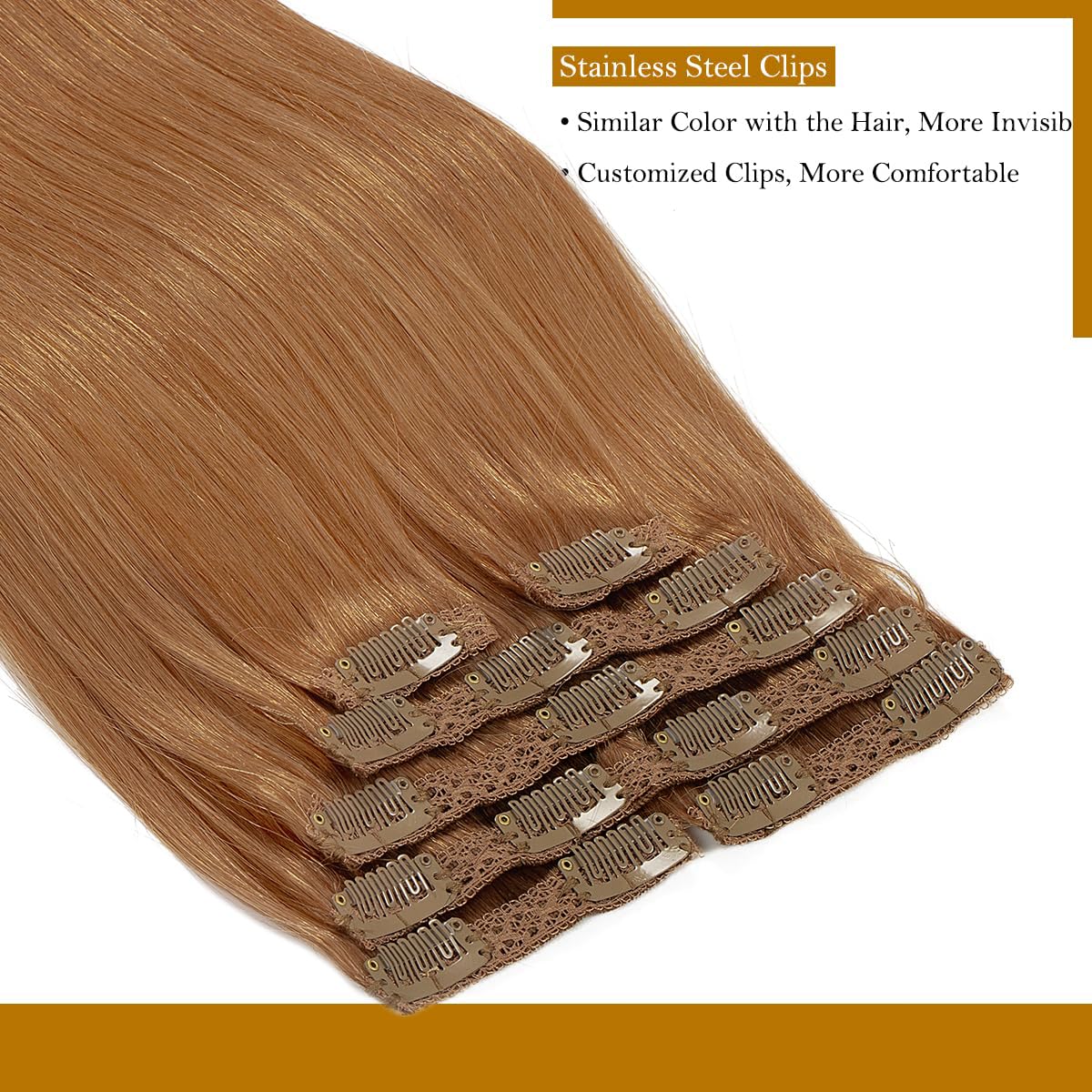 Loxxy Real Hair Extensions Clip In Human Hair Auturn Blonde Hair Clip In Extensions Double Weft Brazilian Remy Human Hair Clip I