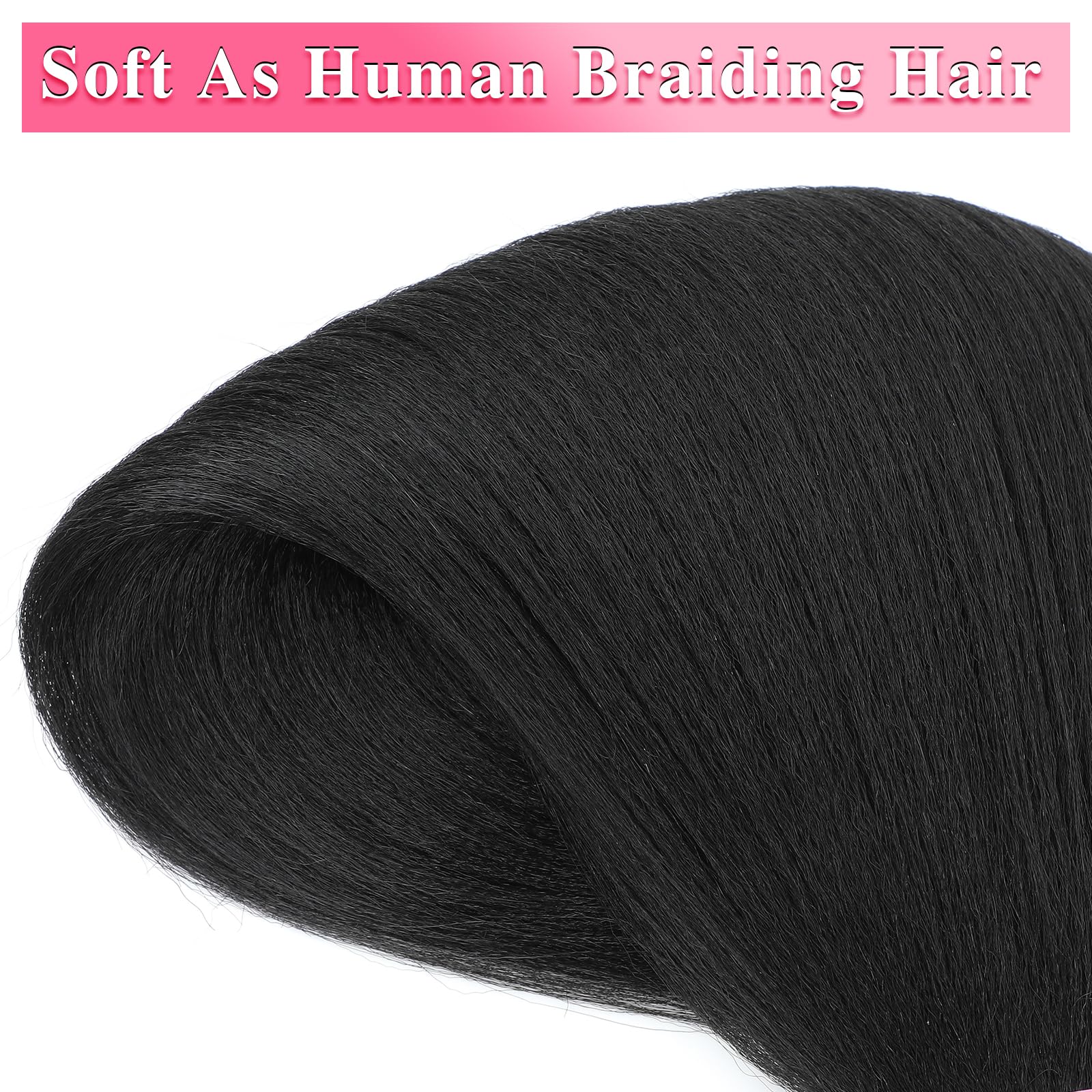 30 Inch Braiding Hair 1B Black Braiding Hair Pre Stretched Long Braid Professional Prestretched Hair For Braiding Hot Water Sett