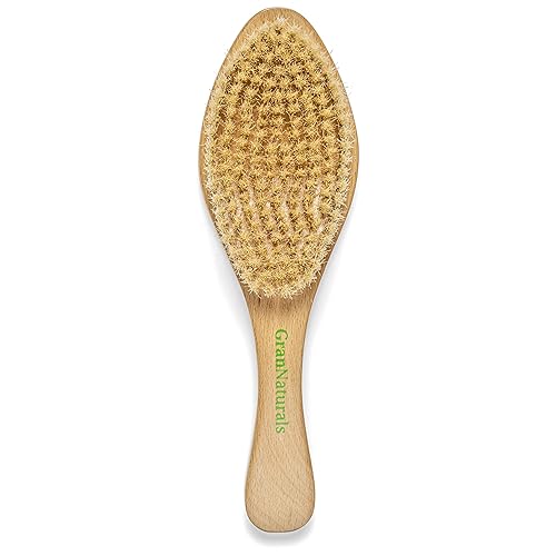 Grannaturals Soft Wave Brush - Curved Boar Bristle Smoothing Hair Brush For Slick Back Hair And 360 Waves