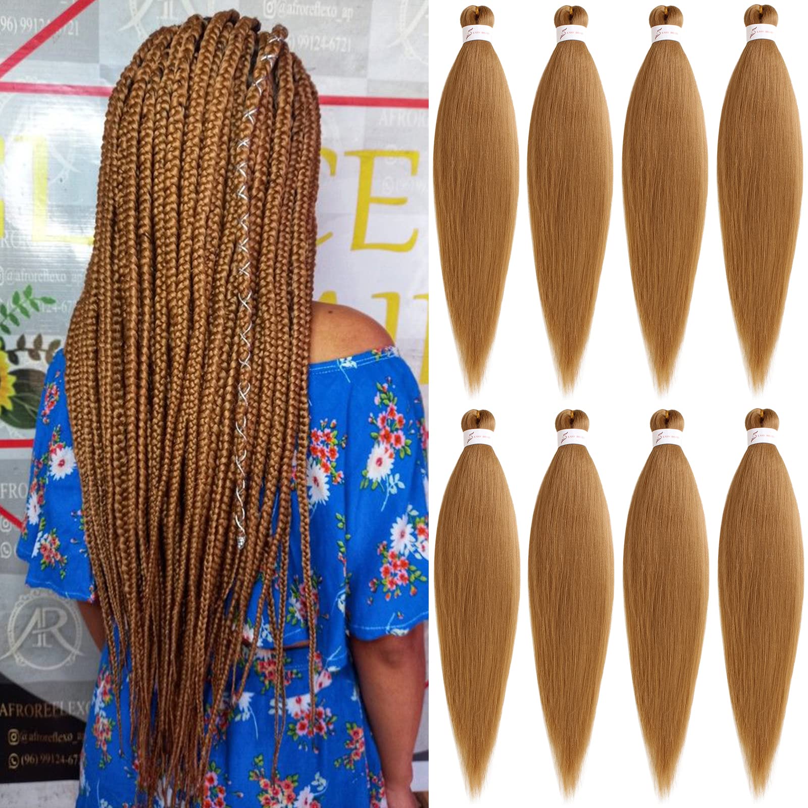 Unionbeauty 8 Packs Ombre Pre Stretched Braiding Hair 26 Inch Burgundy Braiding Hair Bundles Yaki Texture Synthetic Crochet Brai