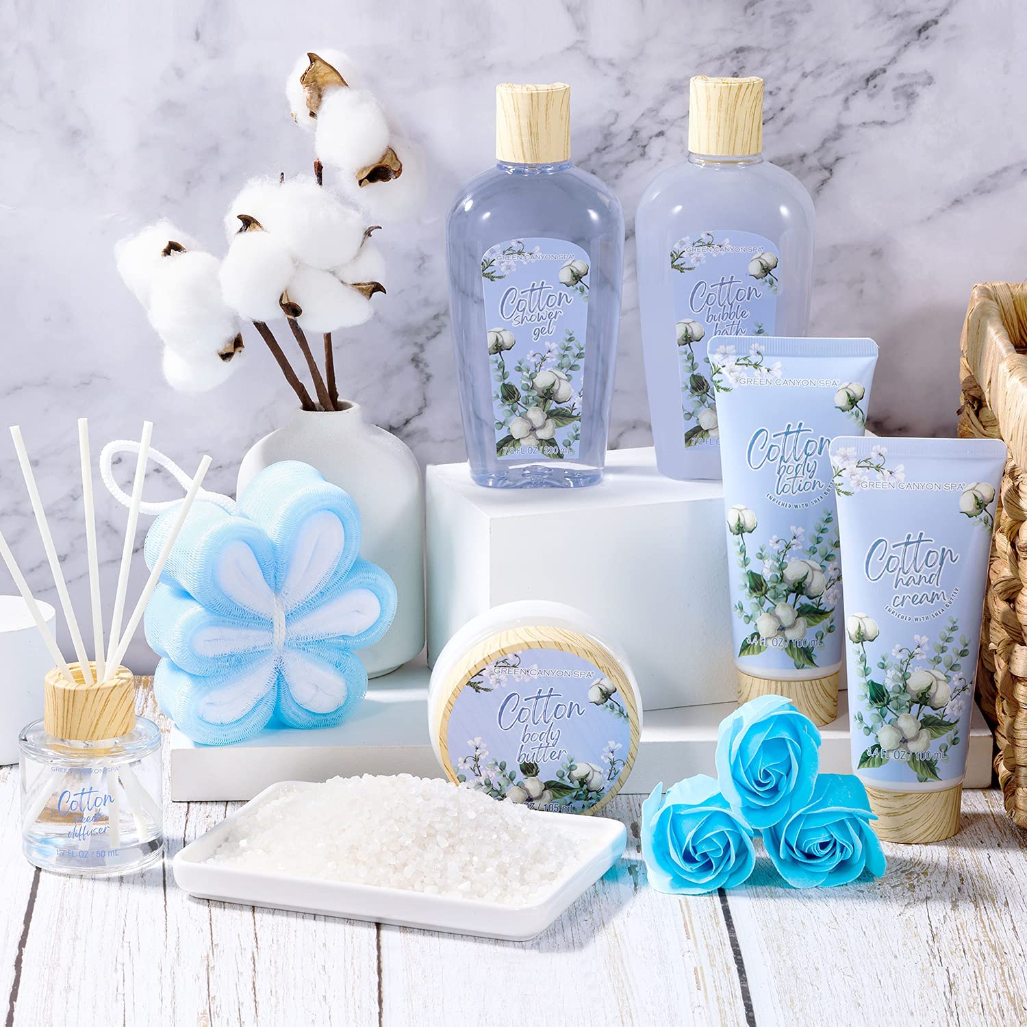 Spa Gift Baskets For Women, Gifts Bag For Women, 11Pcs Spa Gift Sets With Shower Gel, Body Lotion, Reed Diffuser, Relaxing Gift